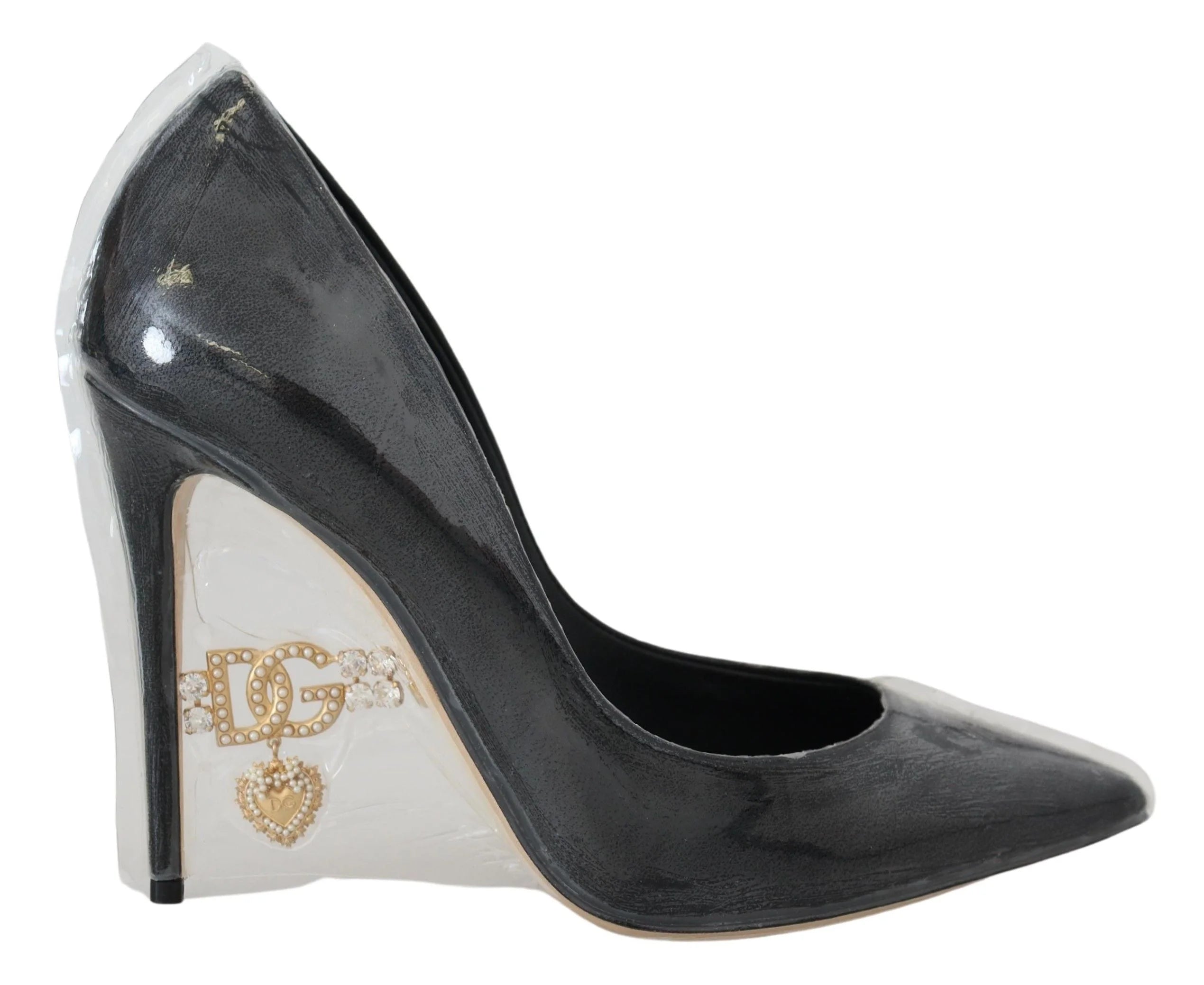 Dolce & Gabbana Black Leather Heels Pumps Plastic Wrapped Shoes - EU36/US5.5
