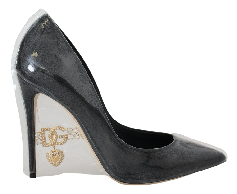 Dolce & Gabbana Black Leather Heels Pumps Plastic Wrapped Shoes - EU36/US5.5