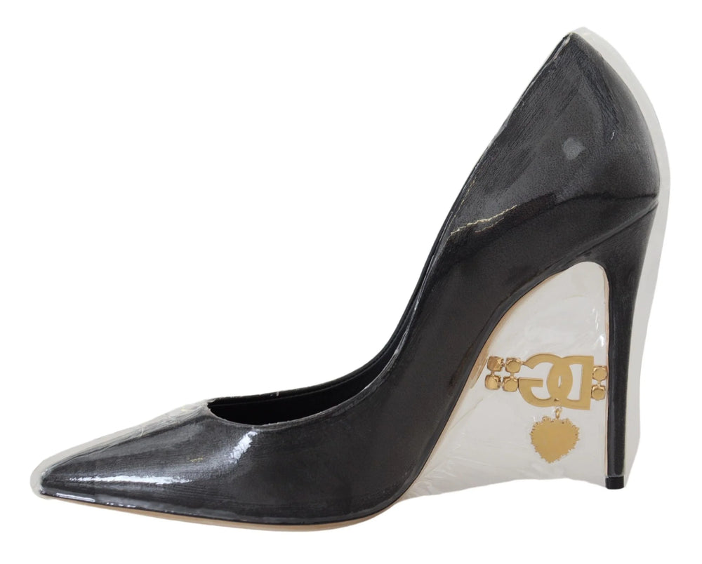 Dolce & Gabbana Black Leather Heels Pumps Plastic Wrapped Shoes - EU36/US5.5