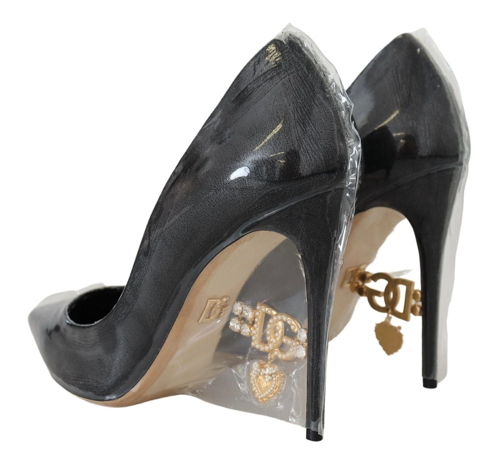 Dolce & Gabbana Black Leather Heels Pumps Plastic Wrapped Shoes - EU36/US5.5