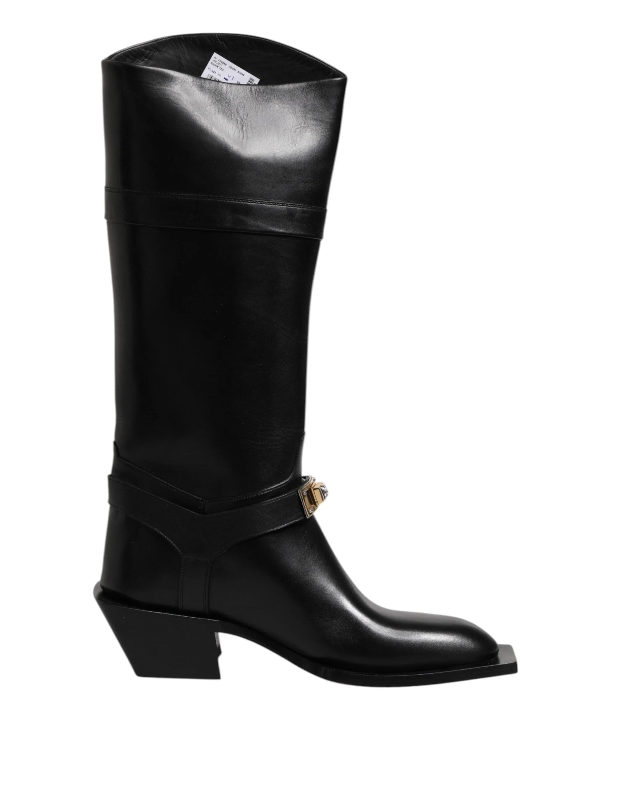 Dolce & Gabbana Black Leather High Boots Flats Shoes - EU43/US10 - Boots