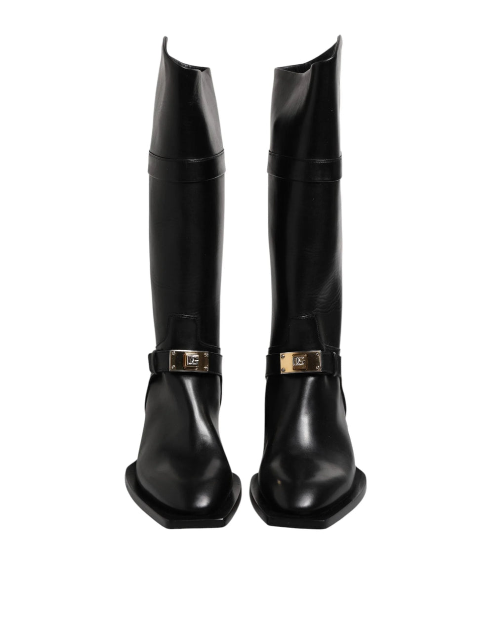 Dolce & Gabbana Black Leather High Boots Flats Shoes - EU43/US10 - Boots