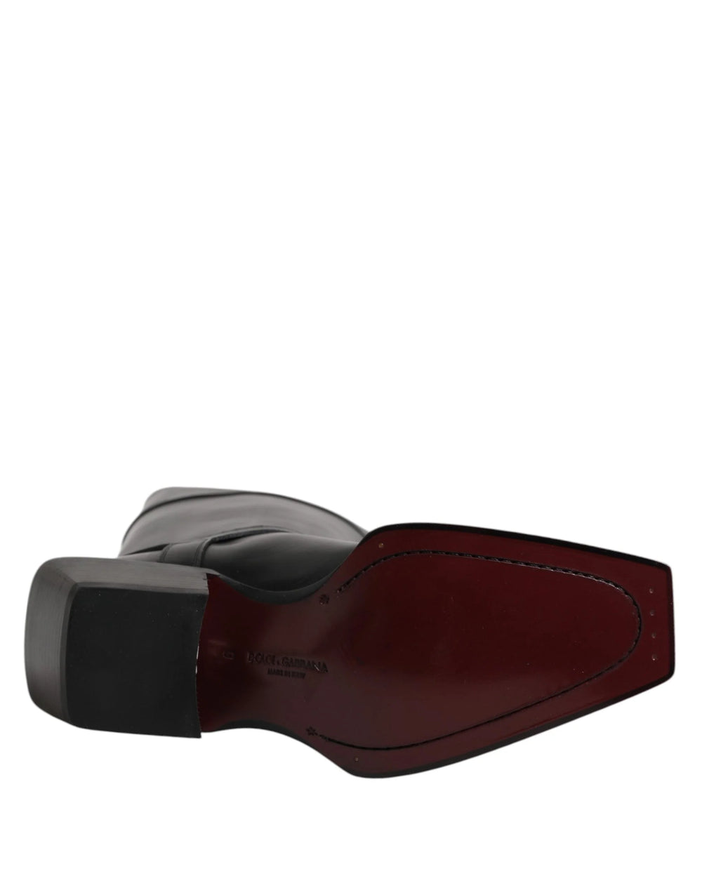 Dolce & Gabbana Black Leather High Boots Flats Shoes - EU43/US10 - Boots