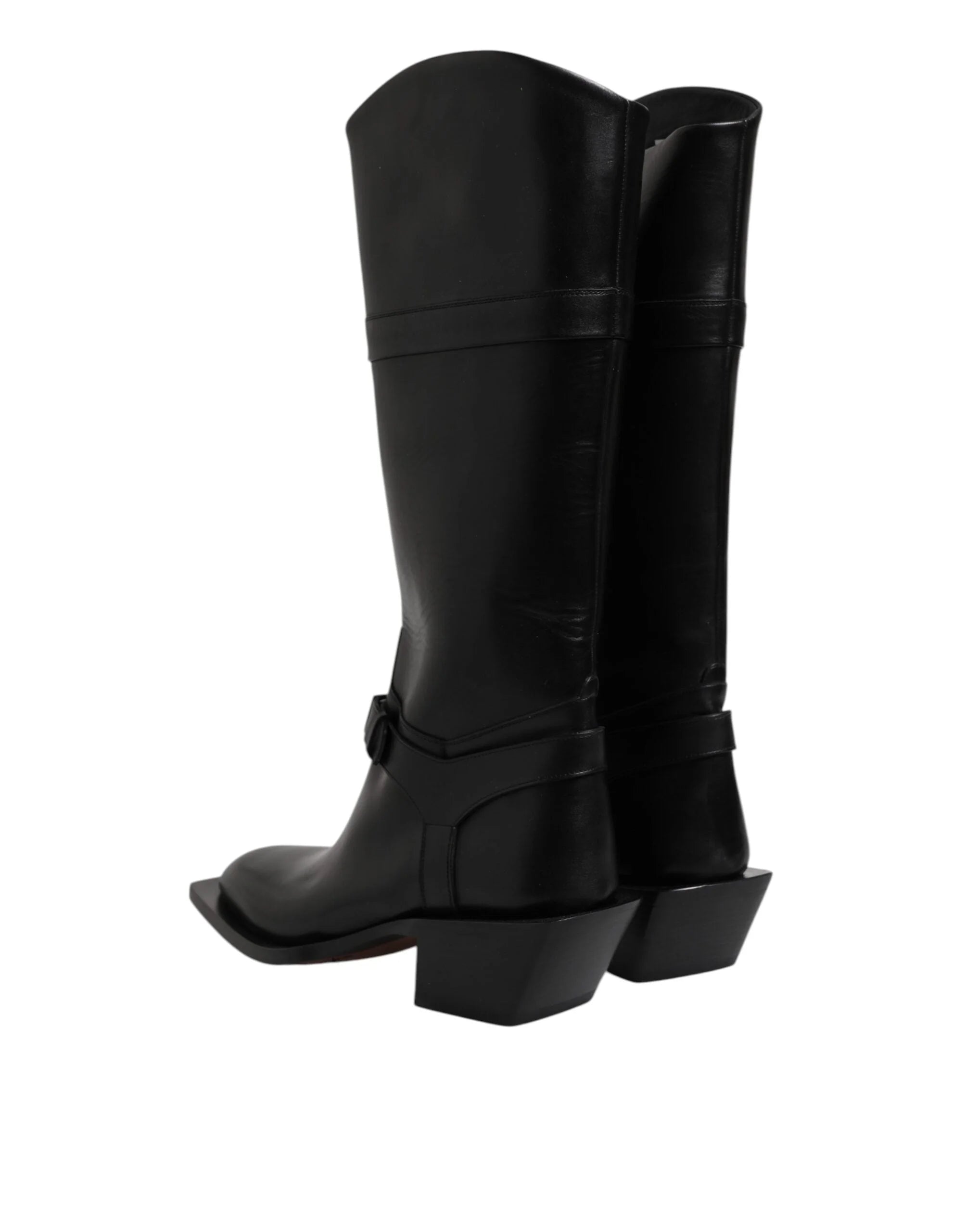 Dolce & Gabbana Black Leather High Boots Flats Shoes - EU43/US10 - Boots