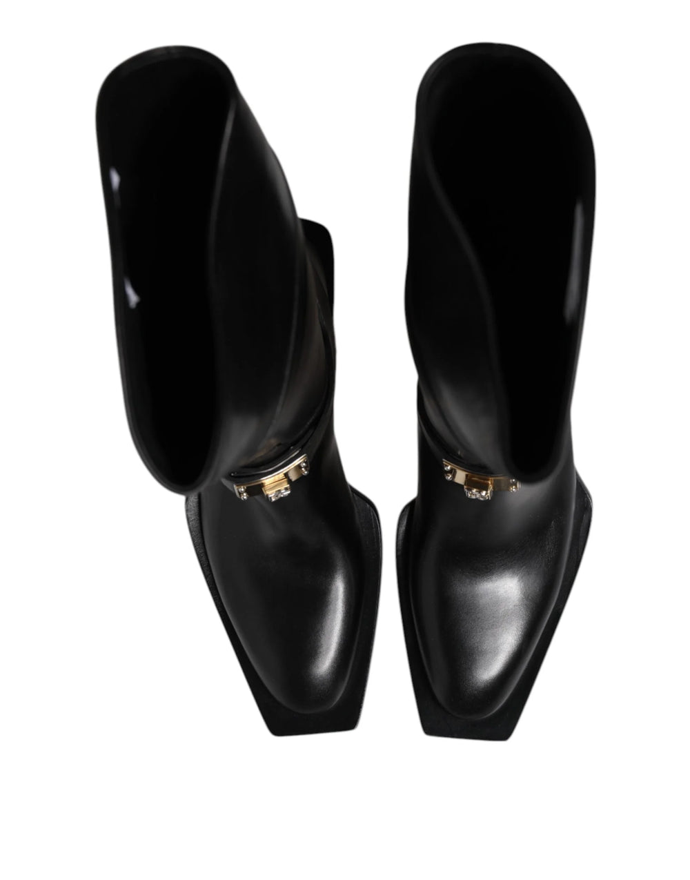 Dolce & Gabbana Black Leather High Boots Flats Shoes - EU43/US10 - Boots