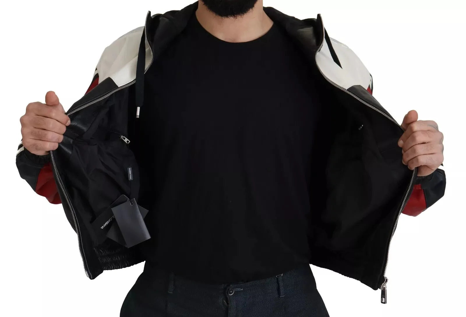 Dolce & Gabbana Black Leather Hooded Blouson Jacket - IT52 | L - Bomber Jackets