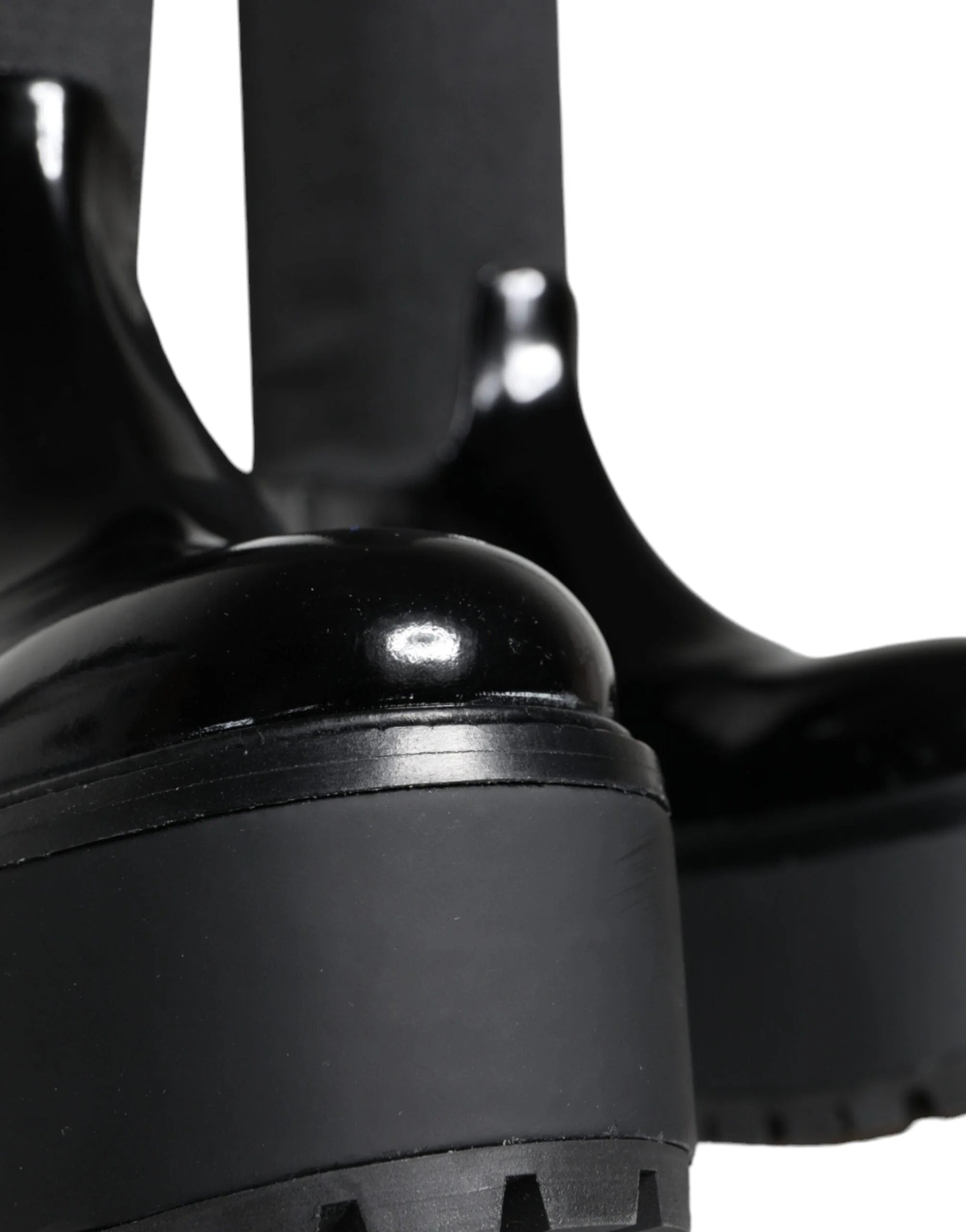 Dolce & Gabbana Black Leather Jersey Knee High Boots Shoes - EU39/US8.5 - Boots