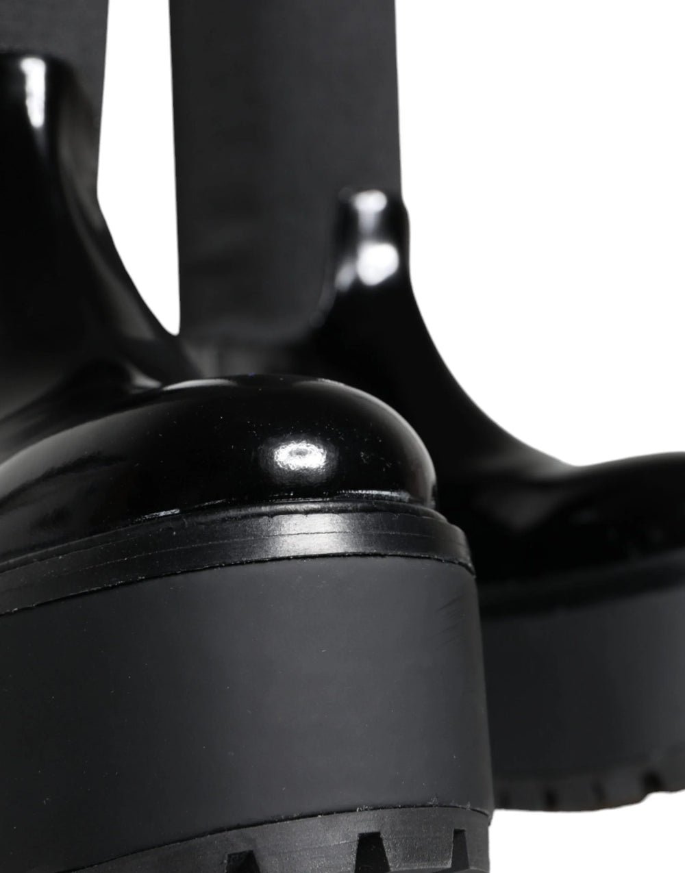 Dolce & Gabbana Black Leather Jersey Knee High Boots Shoes - EU39/US8.5 - Boots