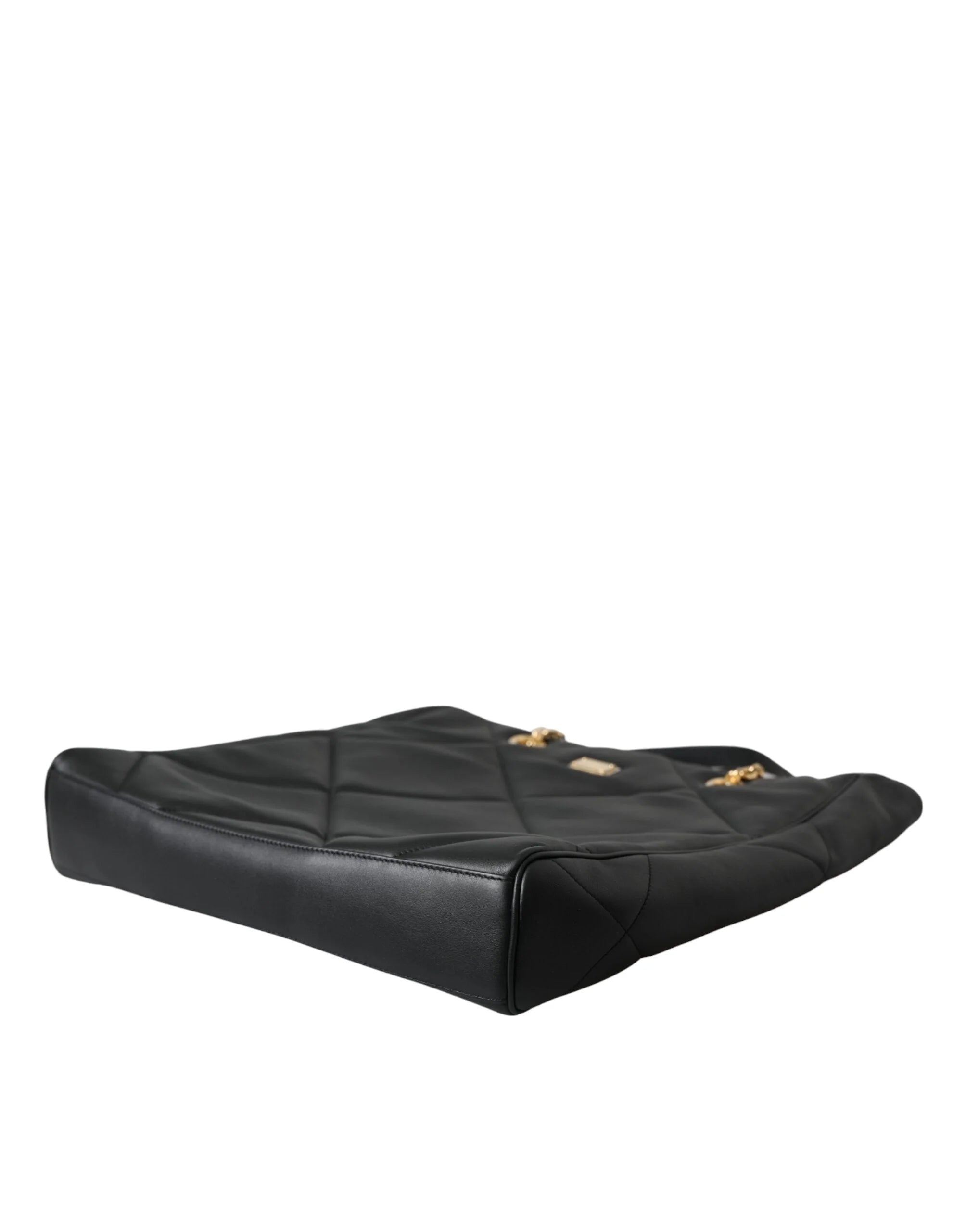 Dolce & Gabbana Black Leather JUNGLE Quilted Shopping Tote Bag - Shopper Bags