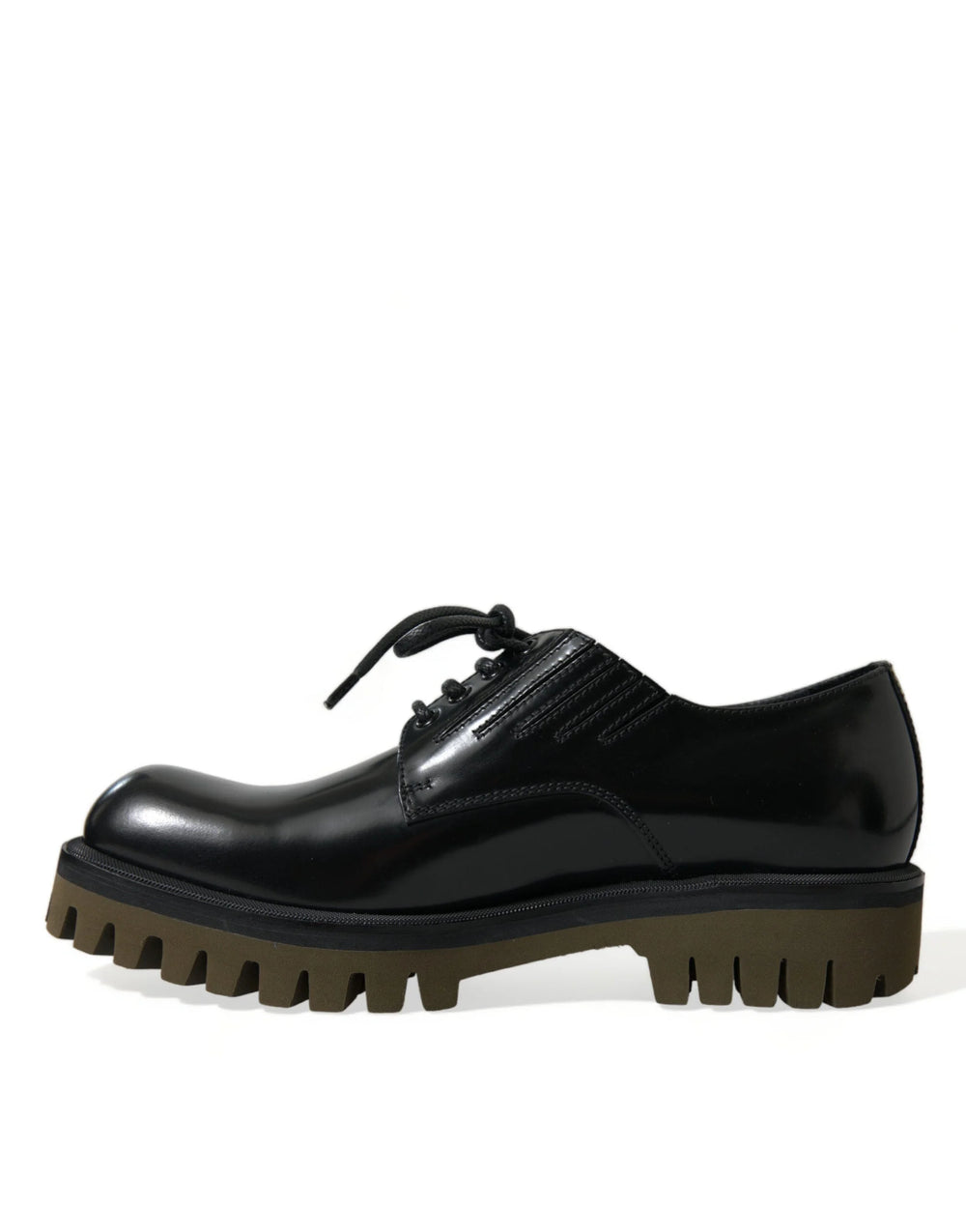 Dolce & Gabbana Zwarte veterschoenen van leer - EU39.5/US6.5