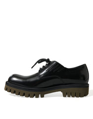 Dolce & Gabbana Zwarte veterschoenen van leer - EU39.5/US6.5