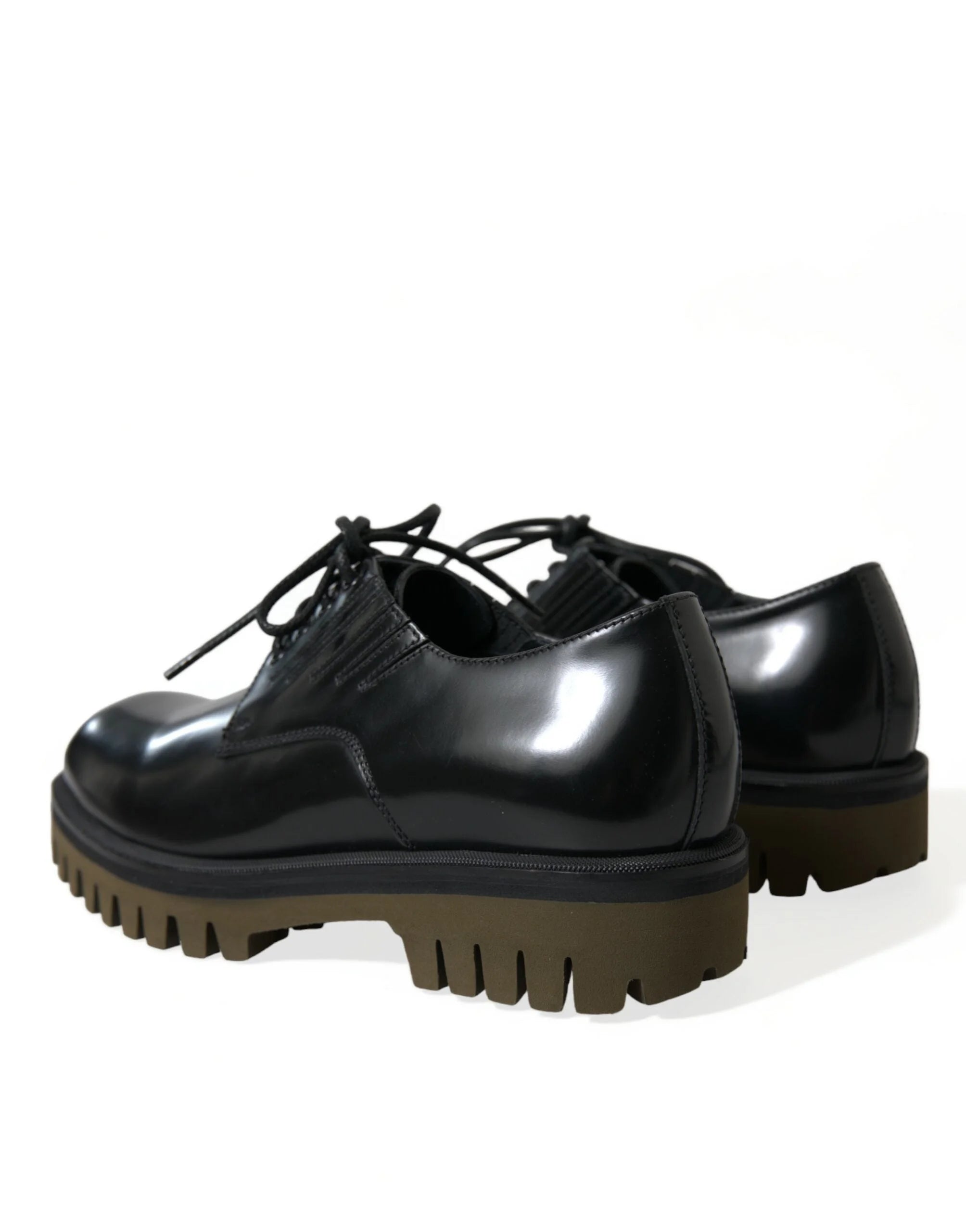Dolce & Gabbana Zwarte veterschoenen van leer - EU39.5/US6.5