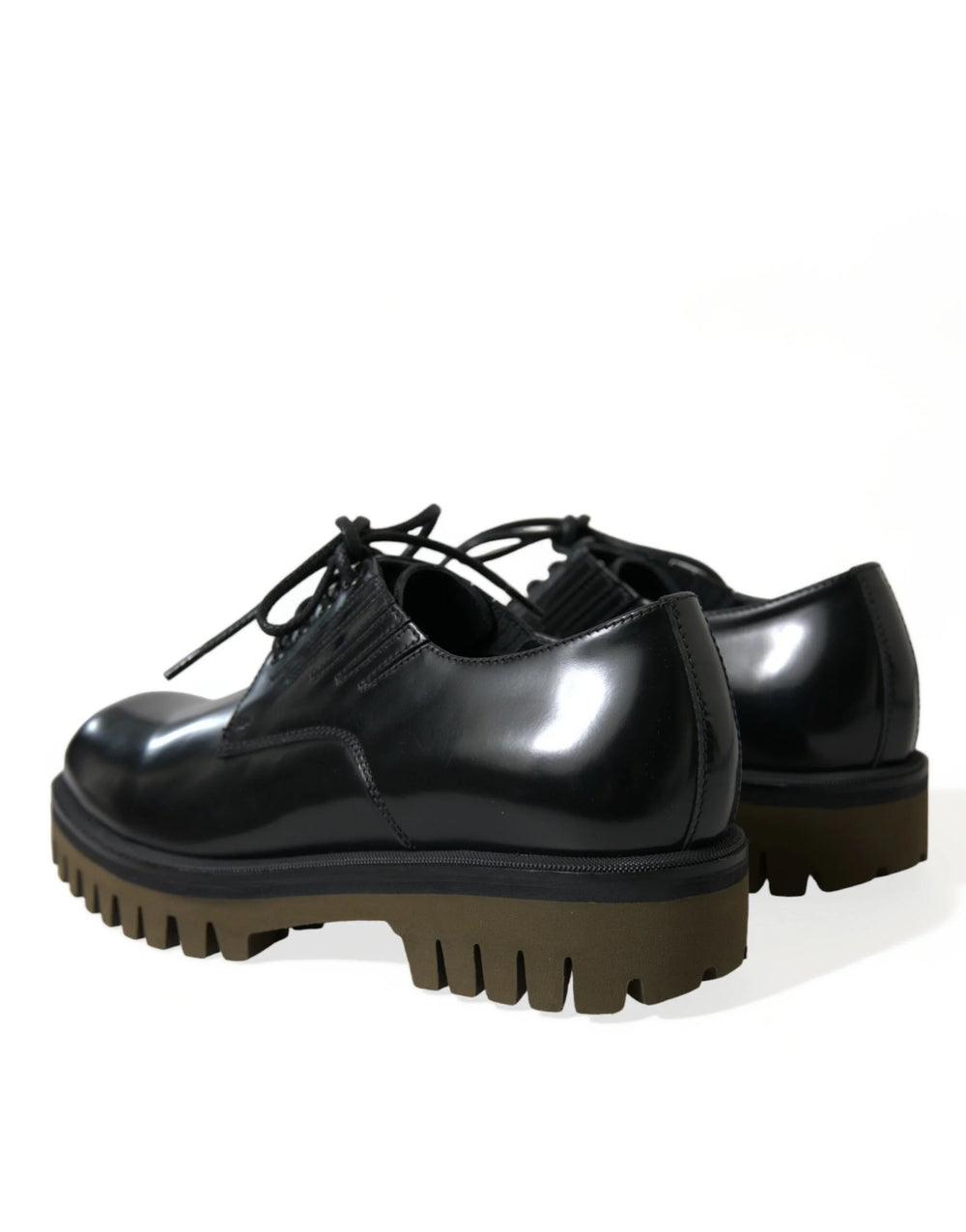 Dolce & Gabbana Zwarte veterschoenen van leer - EU39.5/US6.5
