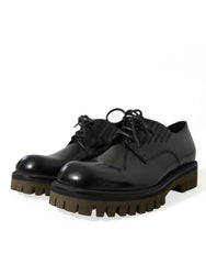 Dolce & Gabbana Zwarte veterschoenen van leer - EU39.5/US6.5