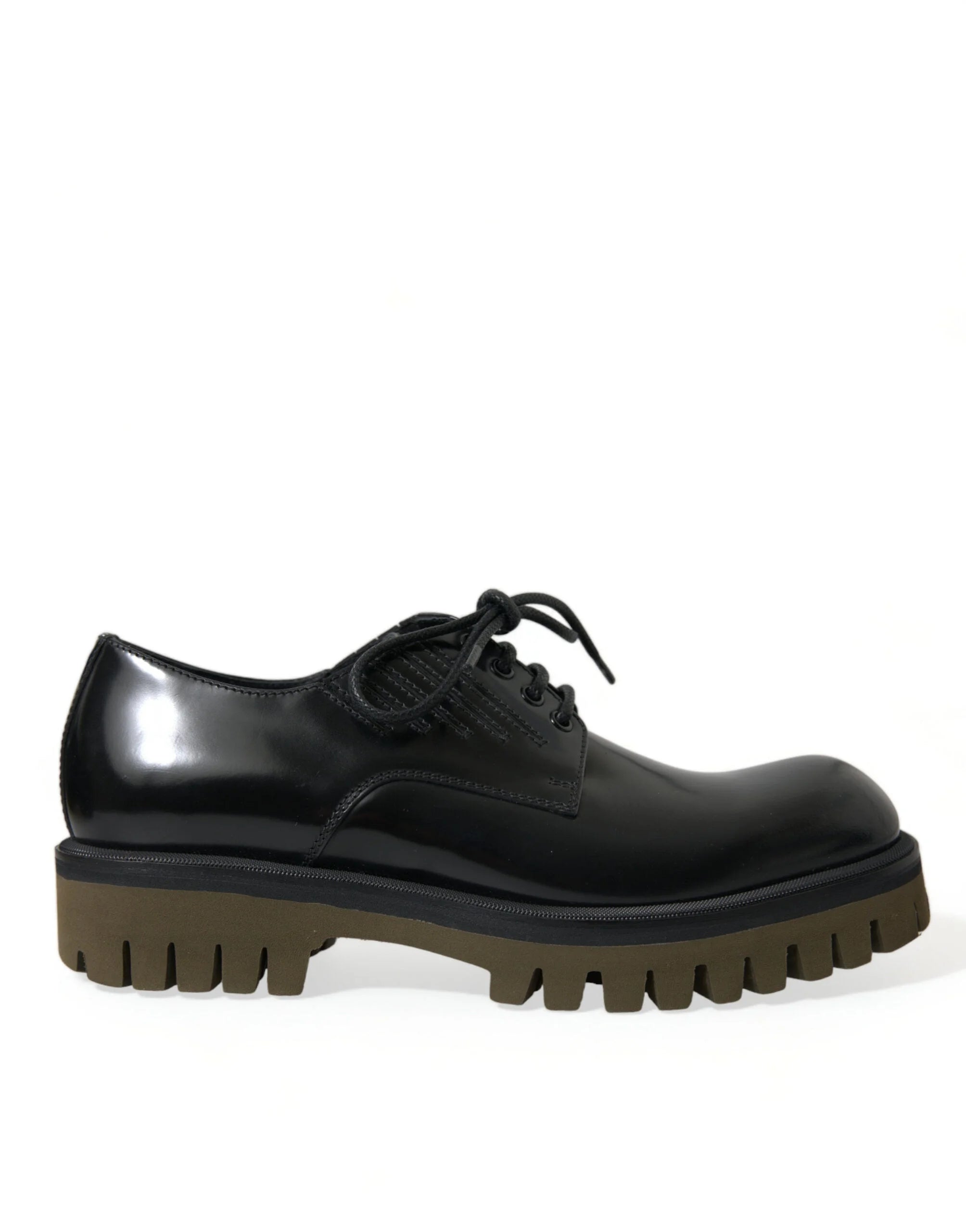 Dolce & Gabbana Zwarte veterschoenen van leer - EU39.5/US6.5