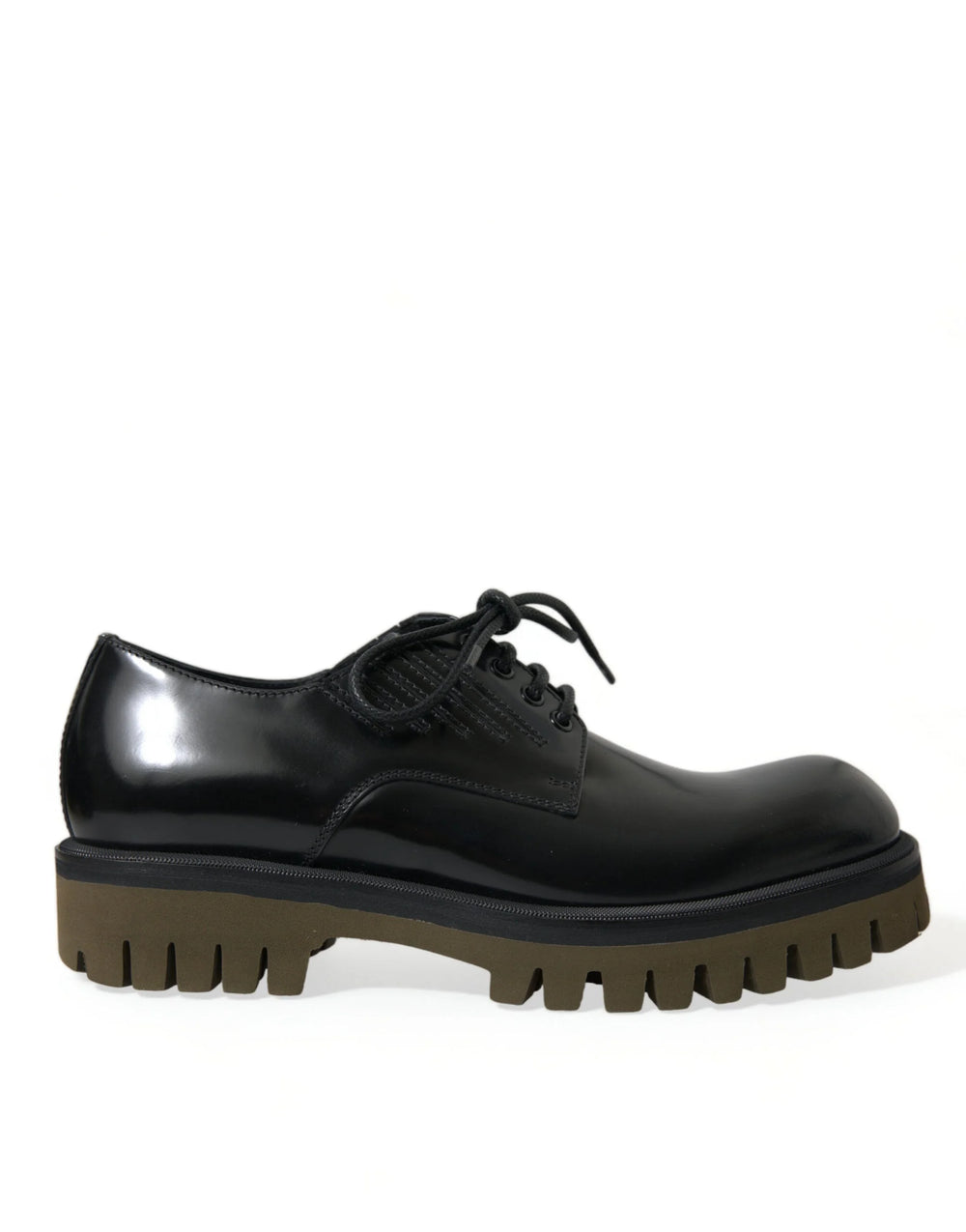 Dolce & Gabbana Zwarte veterschoenen van leer - EU39.5/US6.5