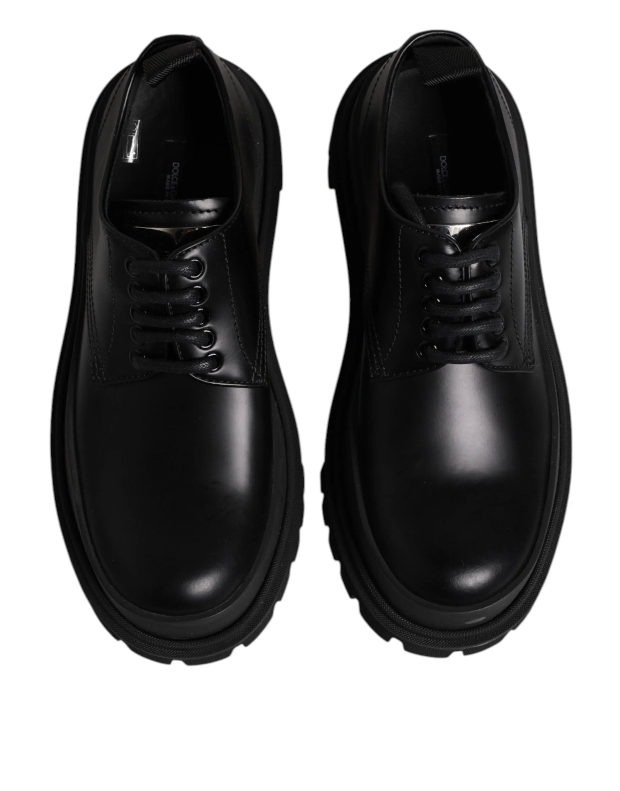 Dolce & Gabbana Black Leather Lace Up Derby Men Dress Shoes - EU39/US6 - Shoes