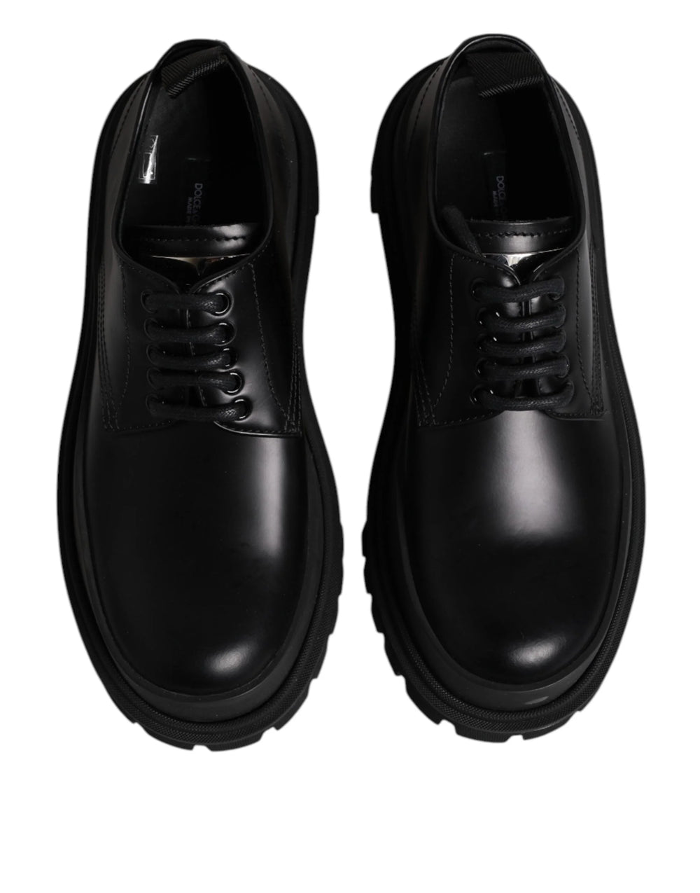 Dolce & Gabbana Black Leather Lace Up Derby Men Dress Shoes - EU39/US6 - Shoes