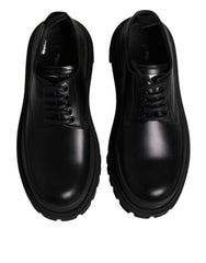 Dolce & Gabbana Black Leather Lace Up Derby Men Dress Shoes - EU39/US6 - Shoes