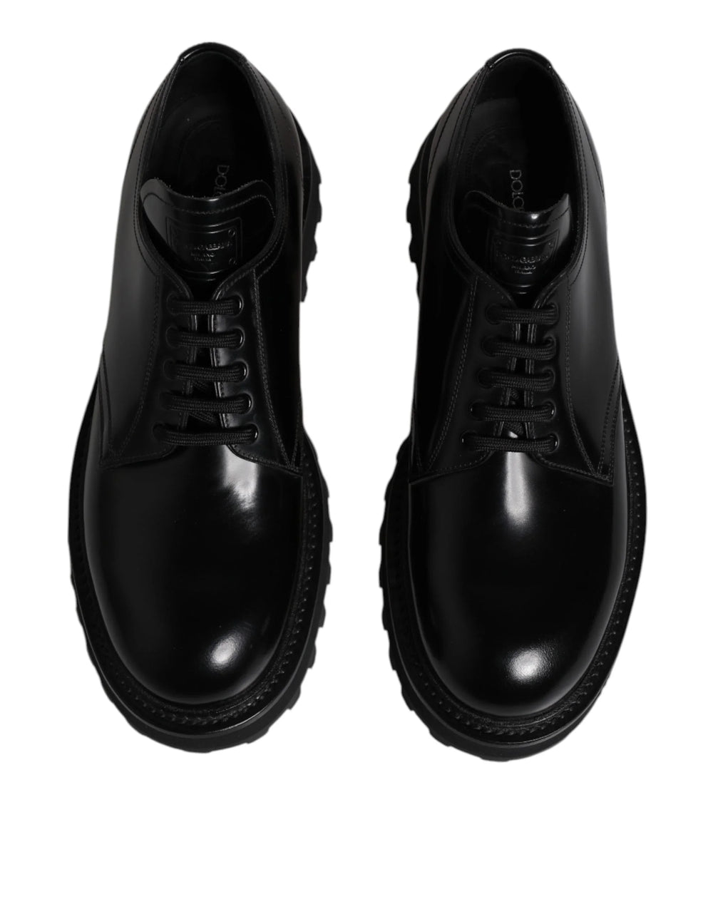 Dolce & Gabbana Black Leather Lace Up Derby Men Dress Shoes - EU42/US9 - Shoes