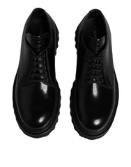 Dolce & Gabbana Black Leather Lace Up Derby Men Dress Shoes - EU42/US9 - Shoes