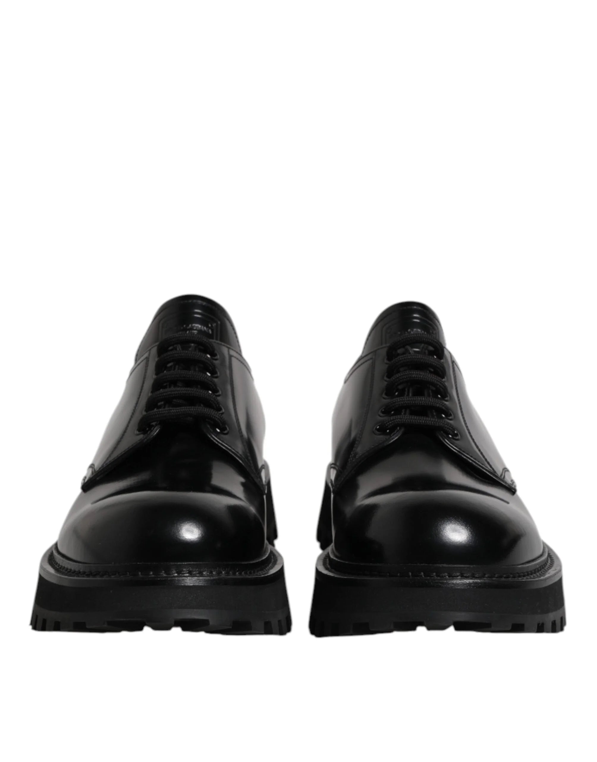 Dolce & Gabbana Black Leather Lace Up Derby Men Dress Shoes - EU42/US9 - Shoes