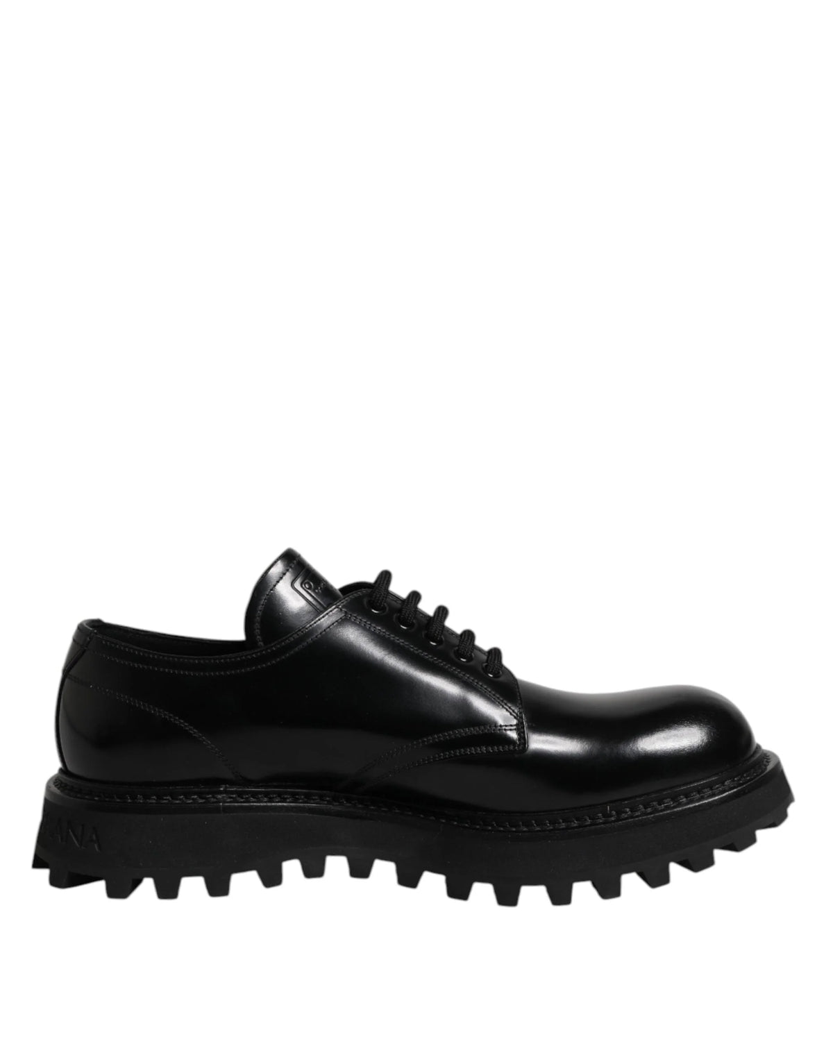 Dolce & Gabbana Black Leather Lace Up Derby Men Dress Shoes - EU42/US9 - Shoes