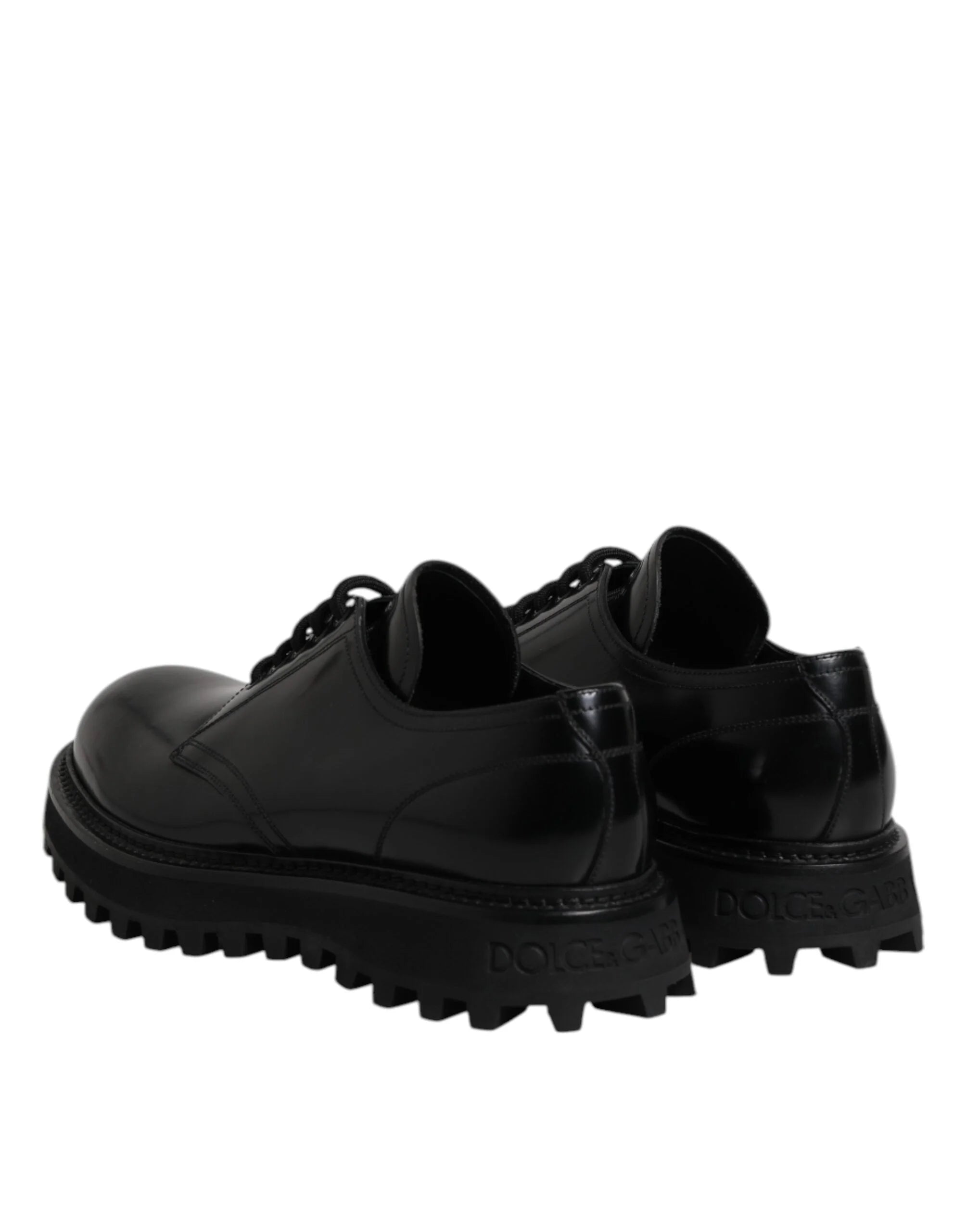 Dolce & Gabbana Black Leather Lace Up Derby Men Dress Shoes - EU42/US9 - Shoes