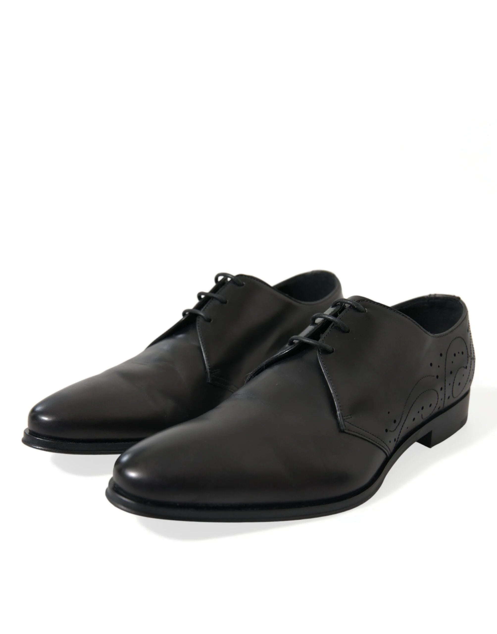 Dolce & Gabbana Black Leather Lace Up Formal Derby Dress Shoes - EU43/US10 - Shoes