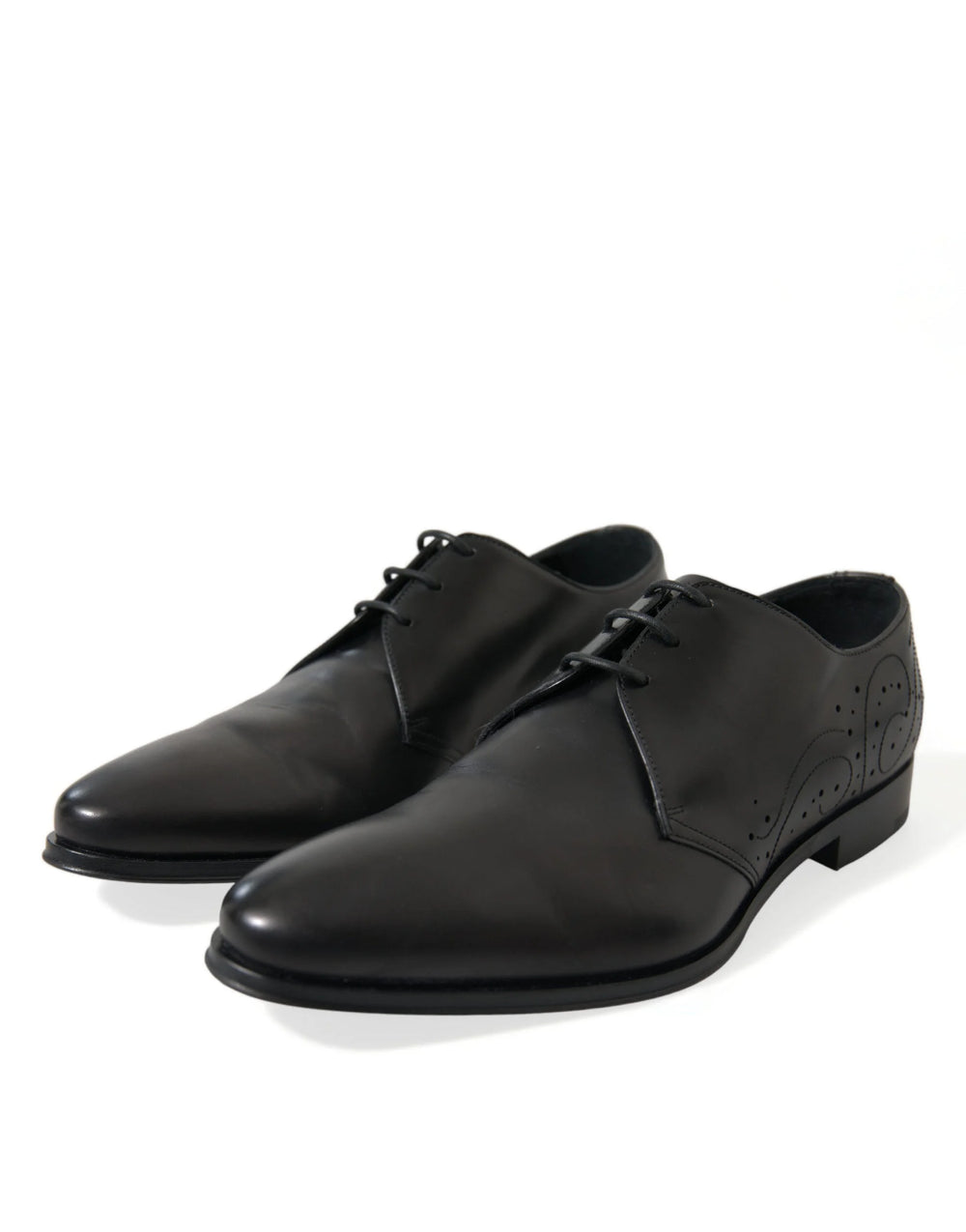 Dolce & Gabbana Black Leather Lace Up Formal Derby Dress Shoes - EU43/US10 - Shoes