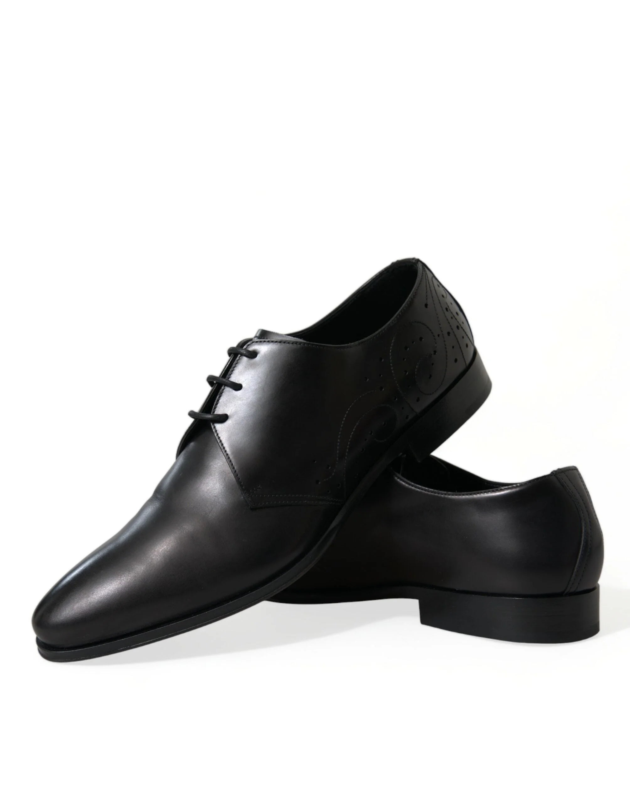 Dolce & Gabbana Black Leather Lace Up Formal Derby Dress Shoes - EU43/US10 - Shoes
