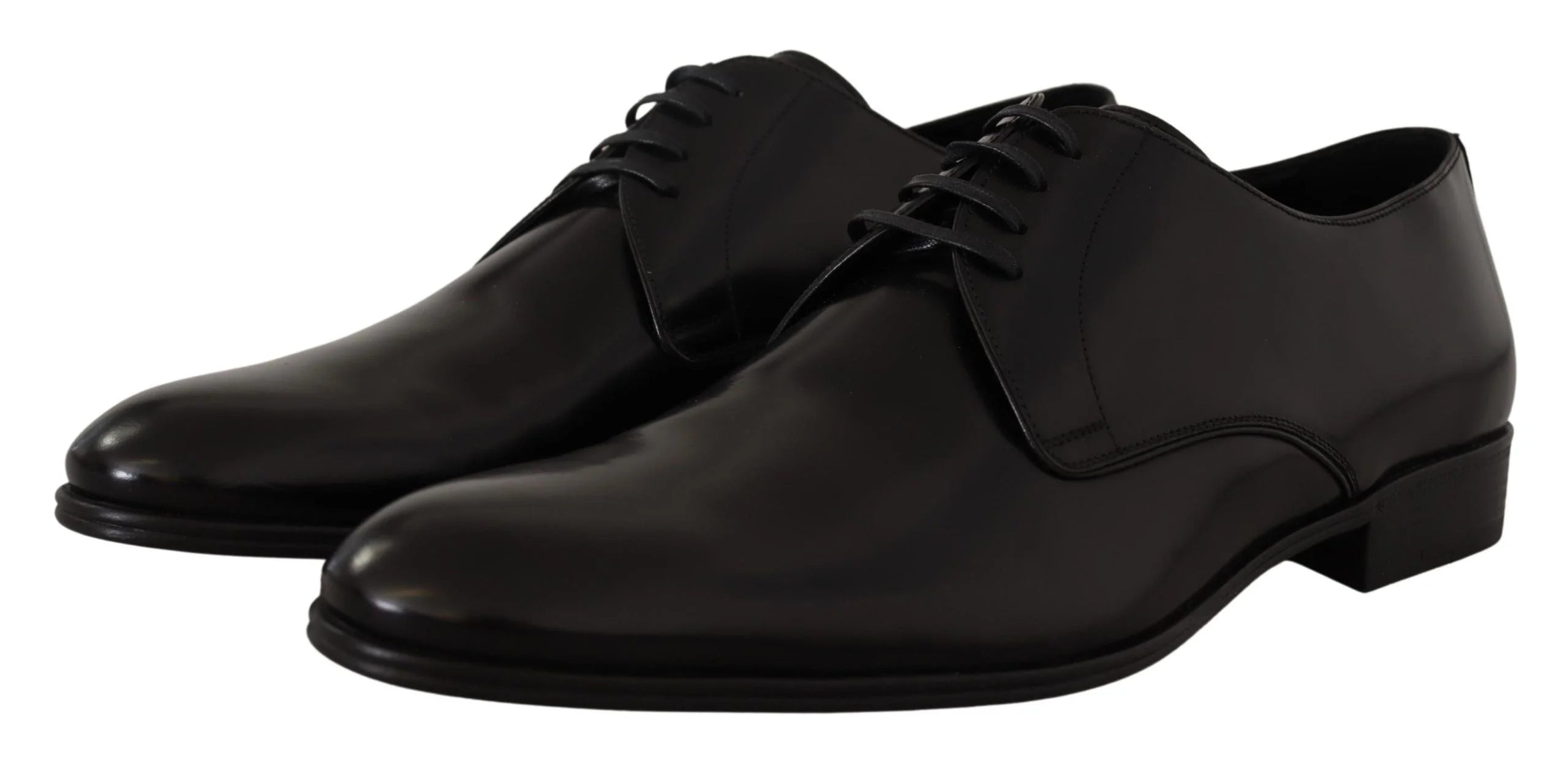 Dolce & Gabbana Black Leather Lace Up Formal Derby Shoes - EU39.5/US6.5 - Shoes