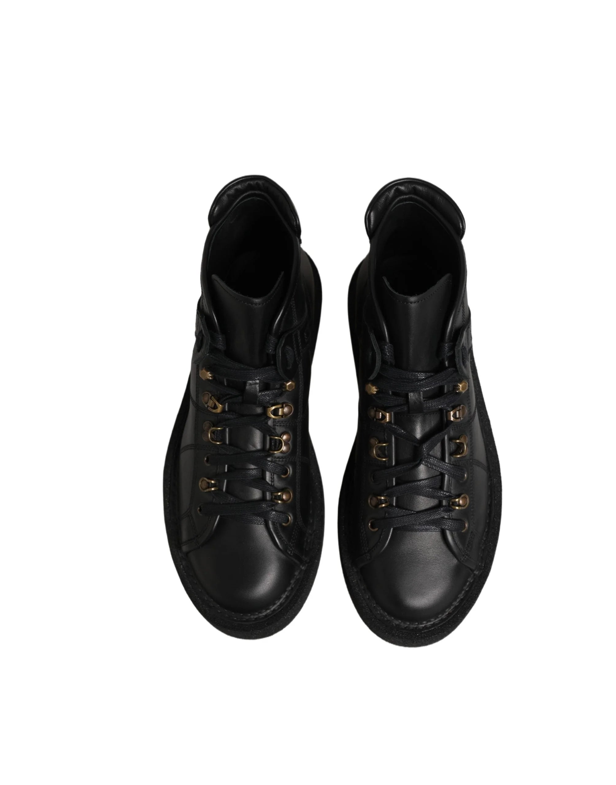 Dolce & Gabbana Black Leather Lace Up Men Ankle Boots Shoes - EU42.5/US9
