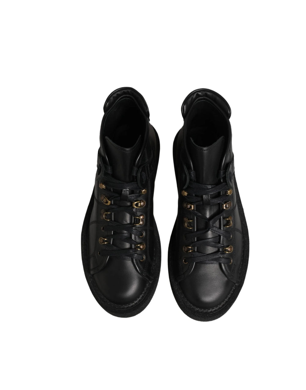 Dolce & Gabbana Black Leather Lace Up Men Ankle Boots Shoes - EU42.5/US9