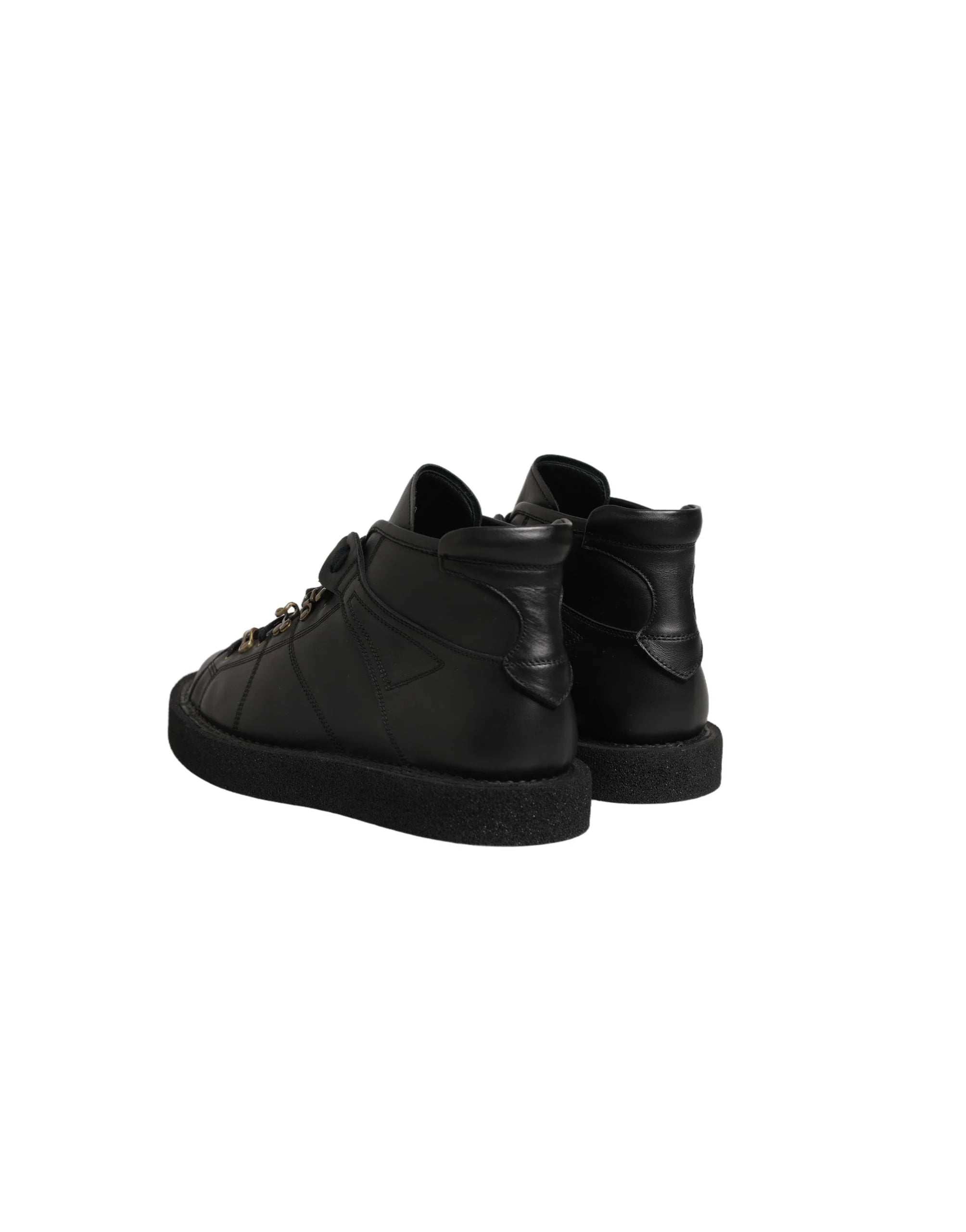 Dolce & Gabbana Black Leather Lace Up Men Ankle Boots Shoes - EU42.5/US9
