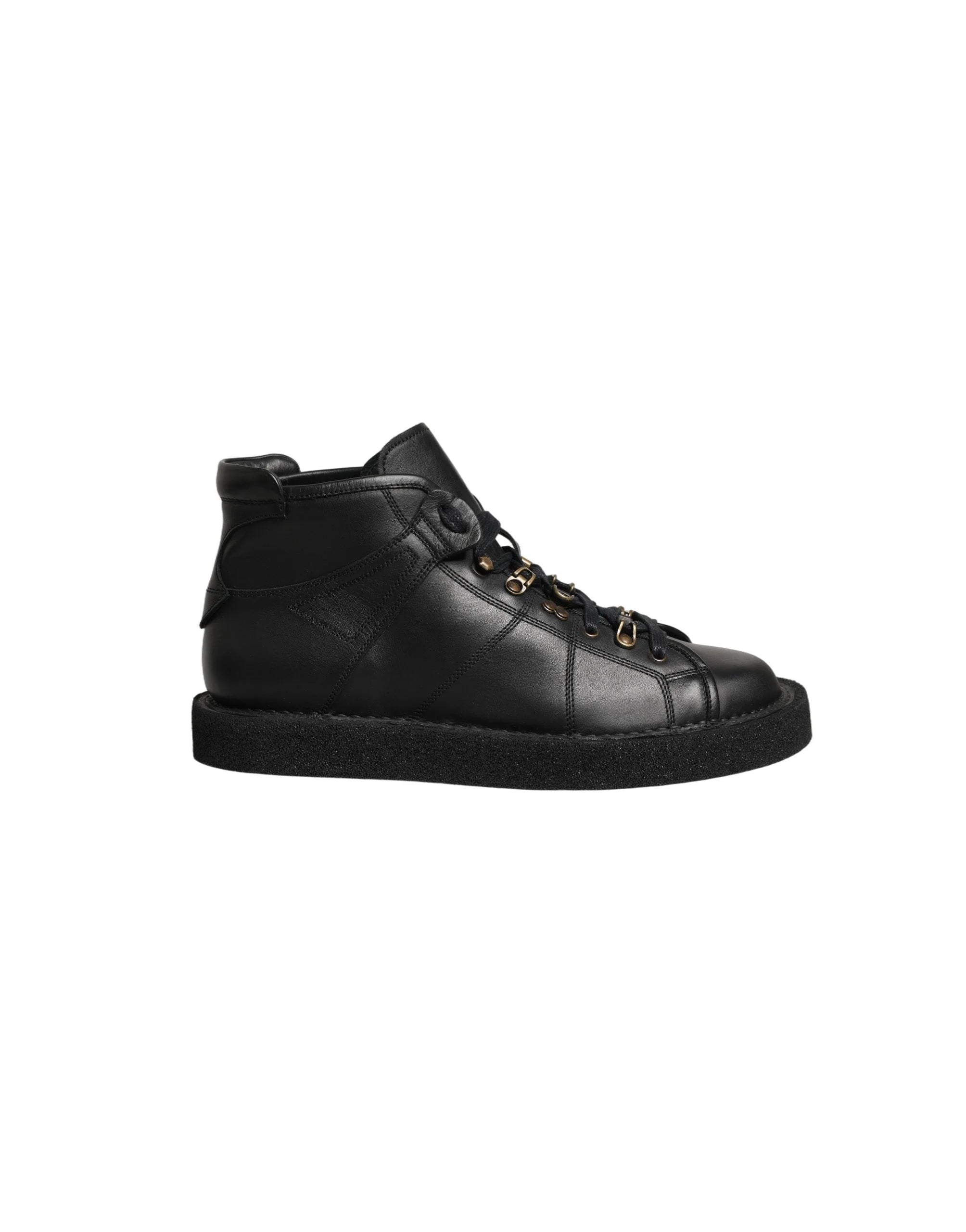 Dolce & Gabbana Black Leather Lace Up Men Ankle Boots Shoes - EU42.5/US9