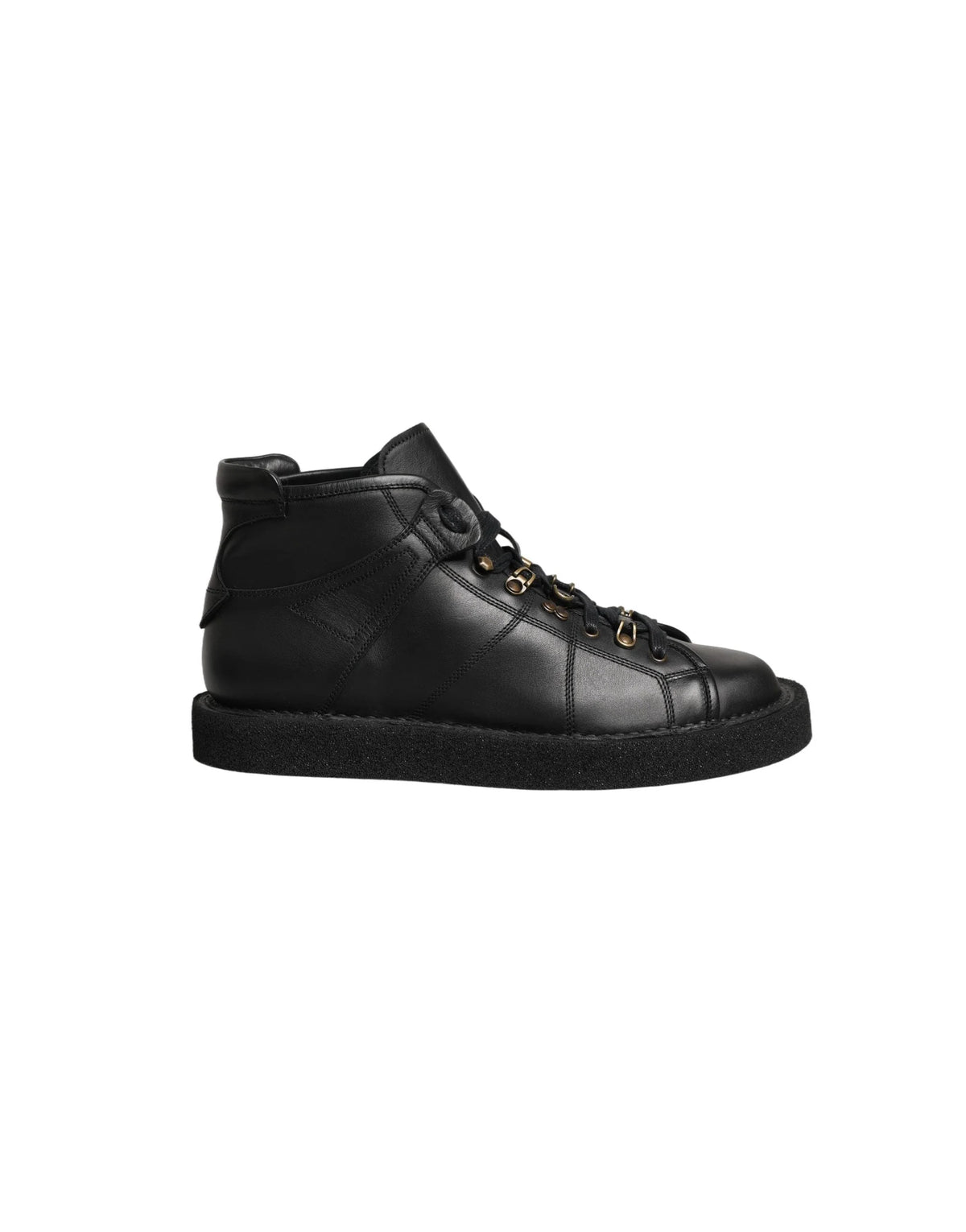 Dolce & Gabbana Black Leather Lace Up Men Ankle Boots Shoes - EU42.5/US9