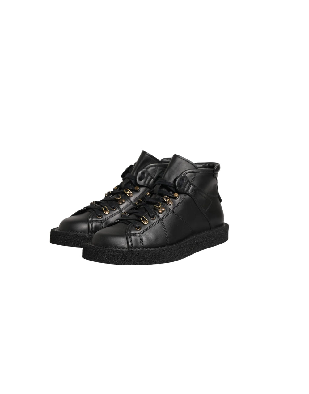 Dolce & Gabbana Black Leather Lace Up Men Ankle Boots Shoes - EU42.5/US9