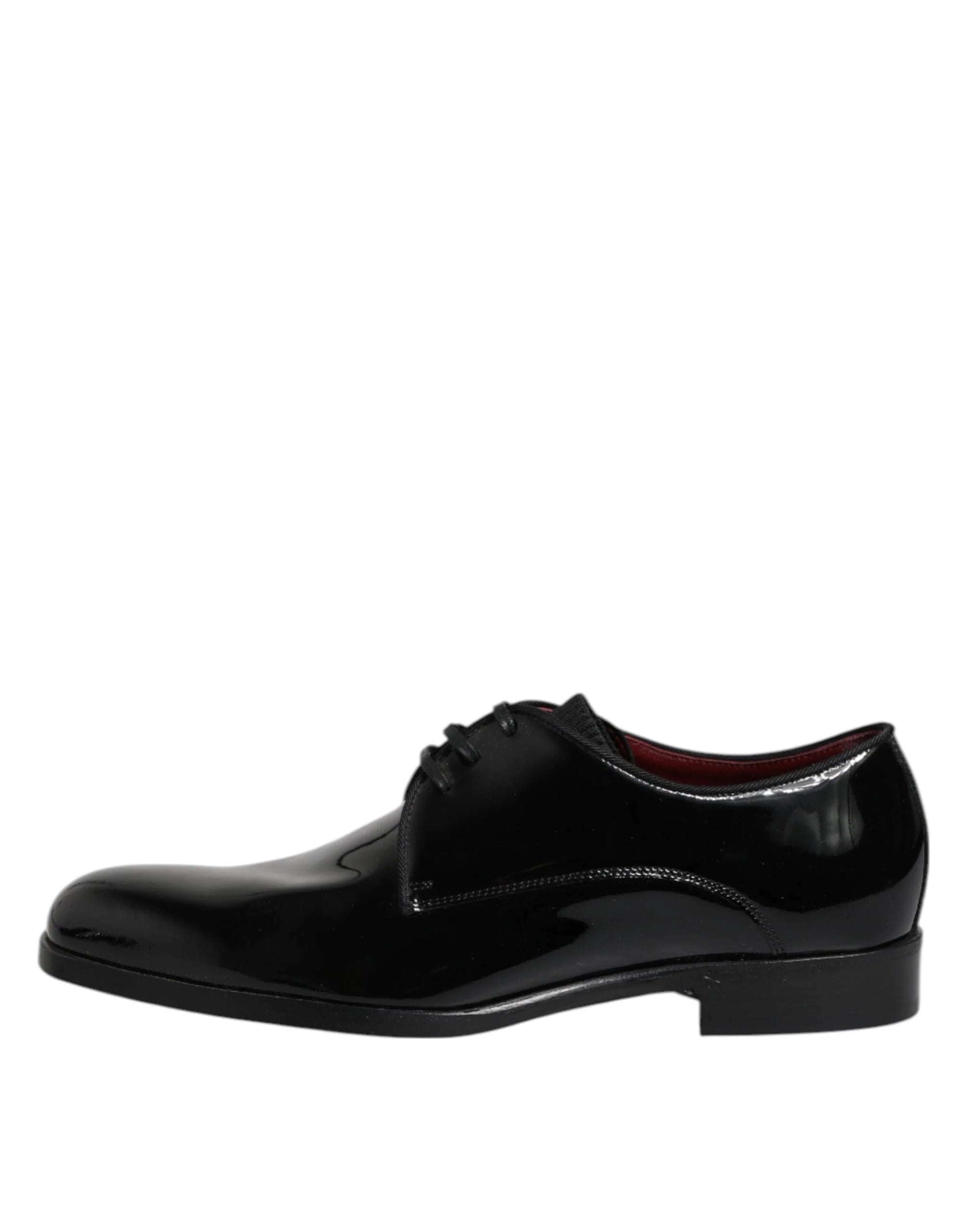 Dolce & Gabbana Black Leather Lace Up Men Derby Formal Shoes - EU39.5/US6.5 - Shoes