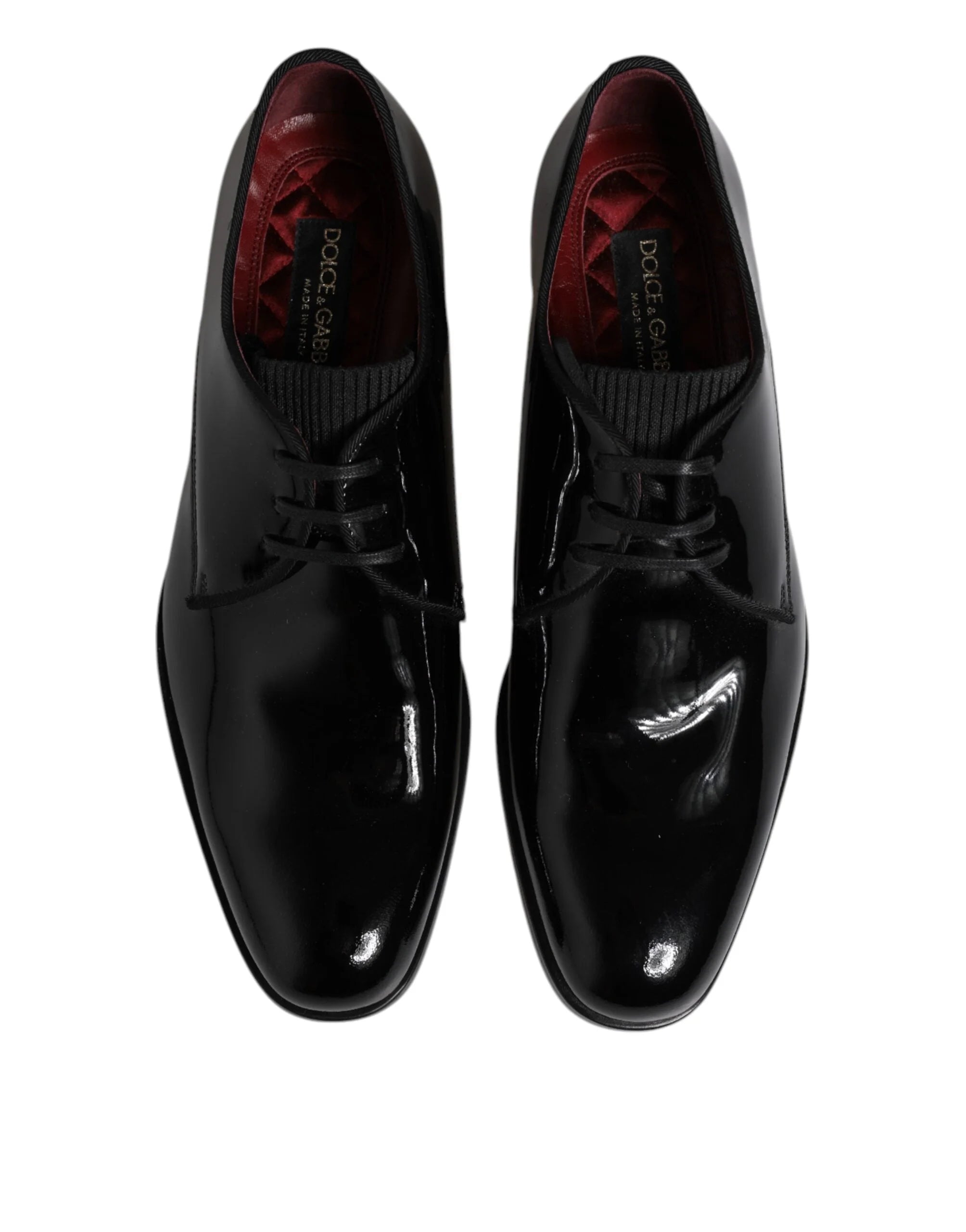 Dolce & Gabbana Black Leather Lace Up Men Derby Formal Shoes - EU39.5/US6.5 - Shoes