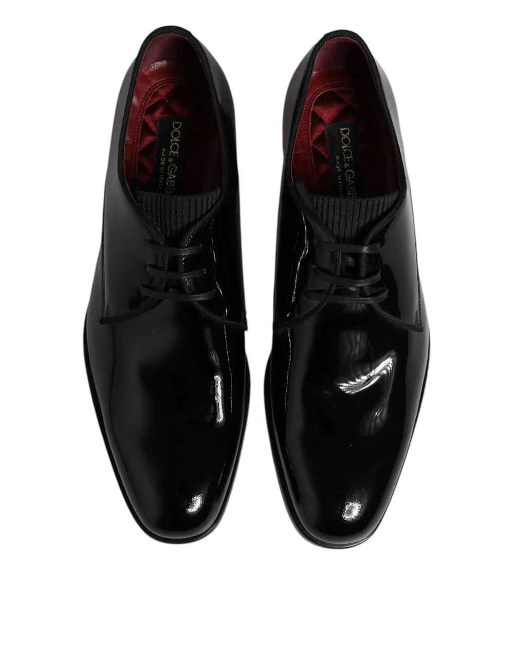 Dolce & Gabbana Black Leather Lace Up Men Derby Formal Shoes - EU39.5/US6.5 - Shoes