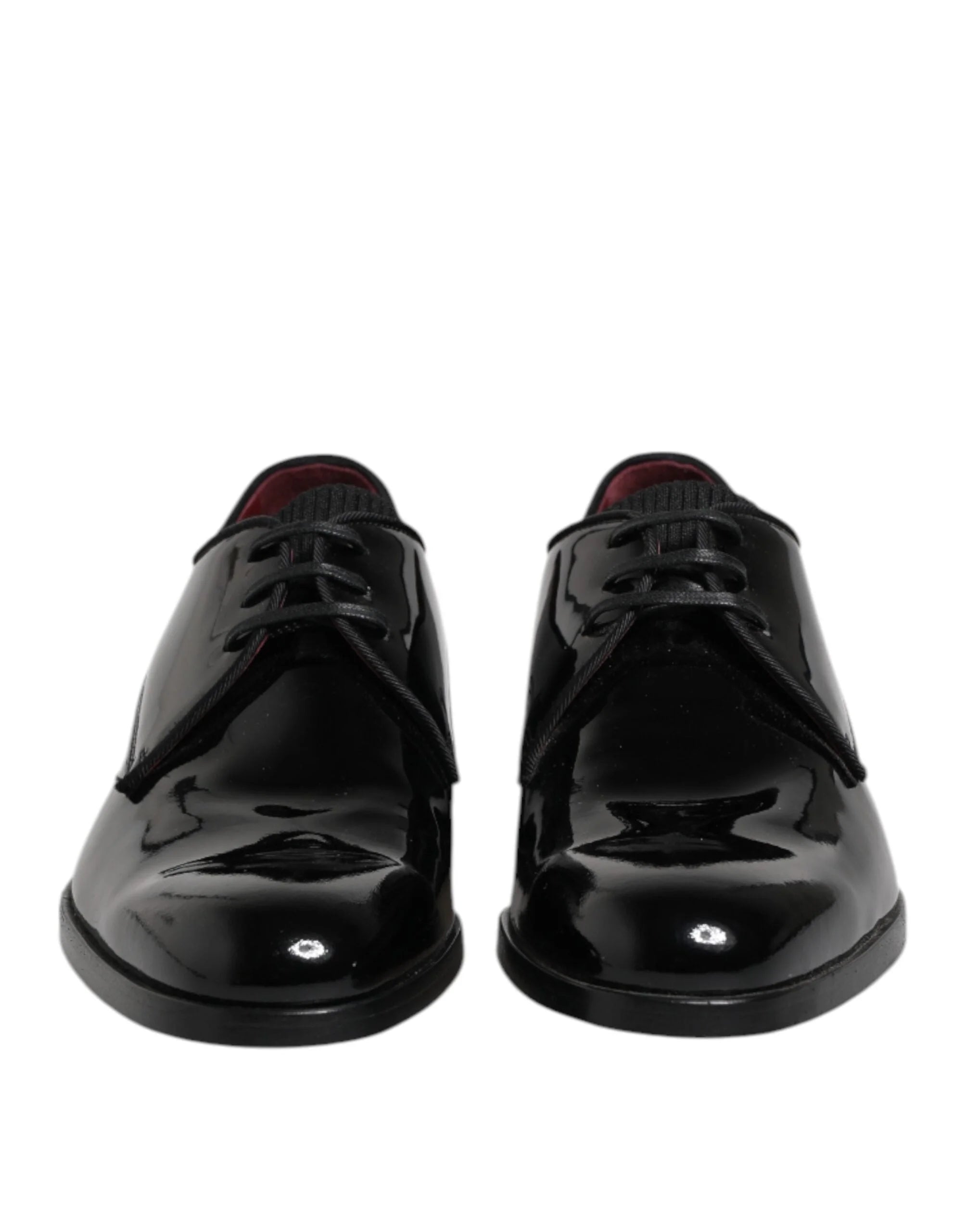 Dolce & Gabbana Black Leather Lace Up Men Derby Formal Shoes - EU39.5/US6.5 - Shoes
