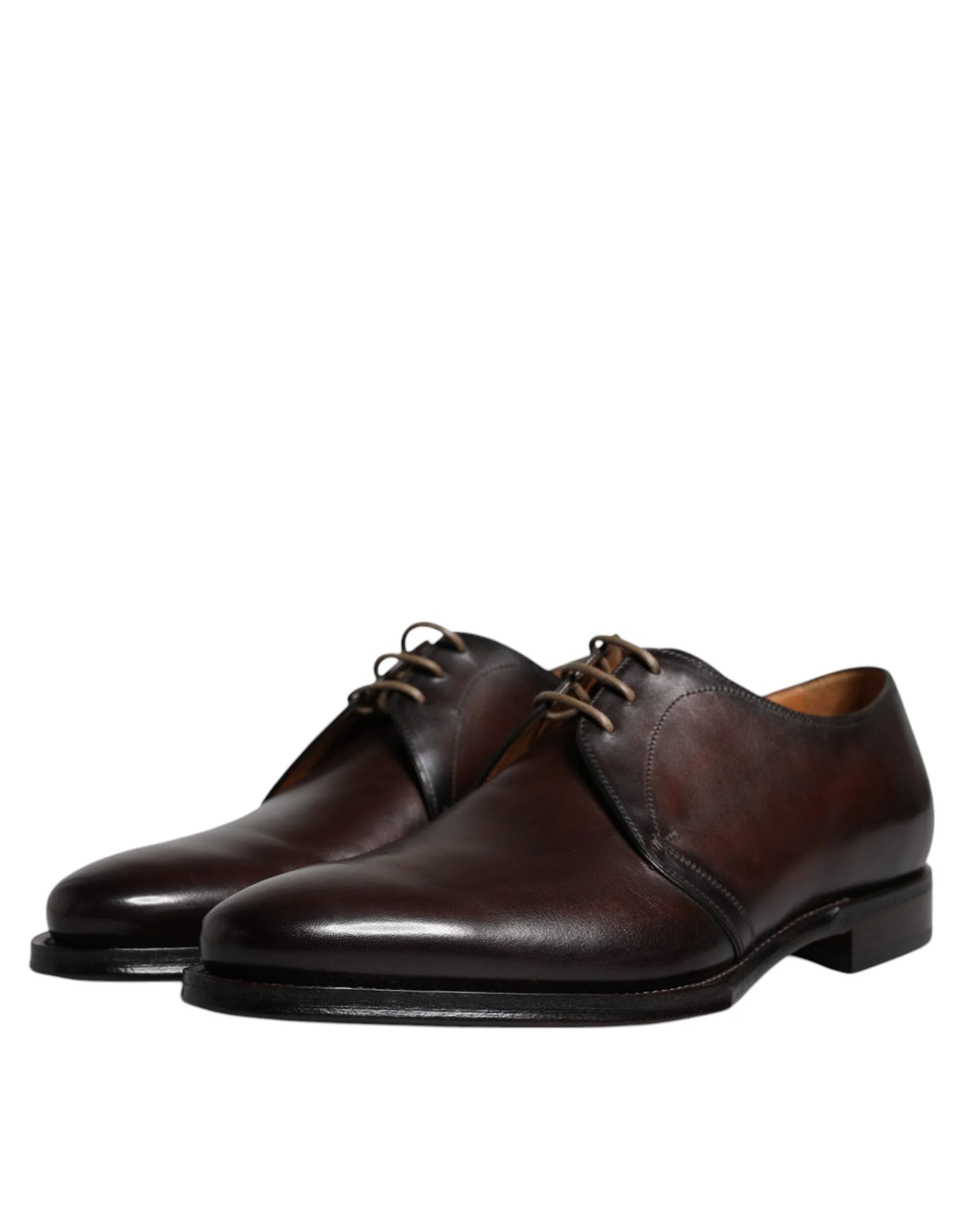 Dolce & Gabbana Black Leather Lace Up Men Derby Formal Shoes - EU44/US11 - Shoes
