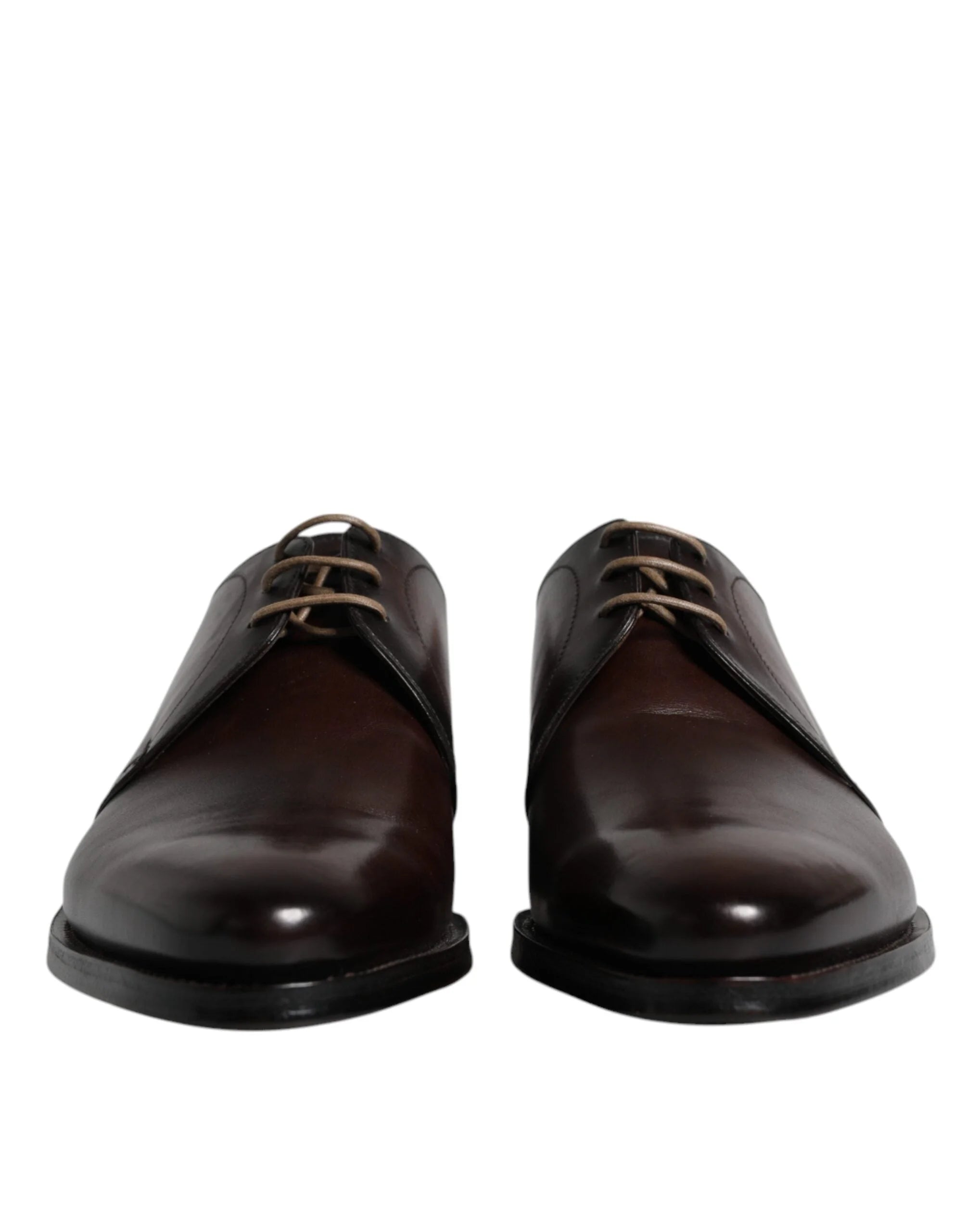 Dolce & Gabbana Black Leather Lace Up Men Derby Formal Shoes - EU44/US11 - Shoes