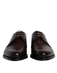 Dolce & Gabbana Black Leather Lace Up Men Derby Formal Shoes - EU44/US11 - Shoes