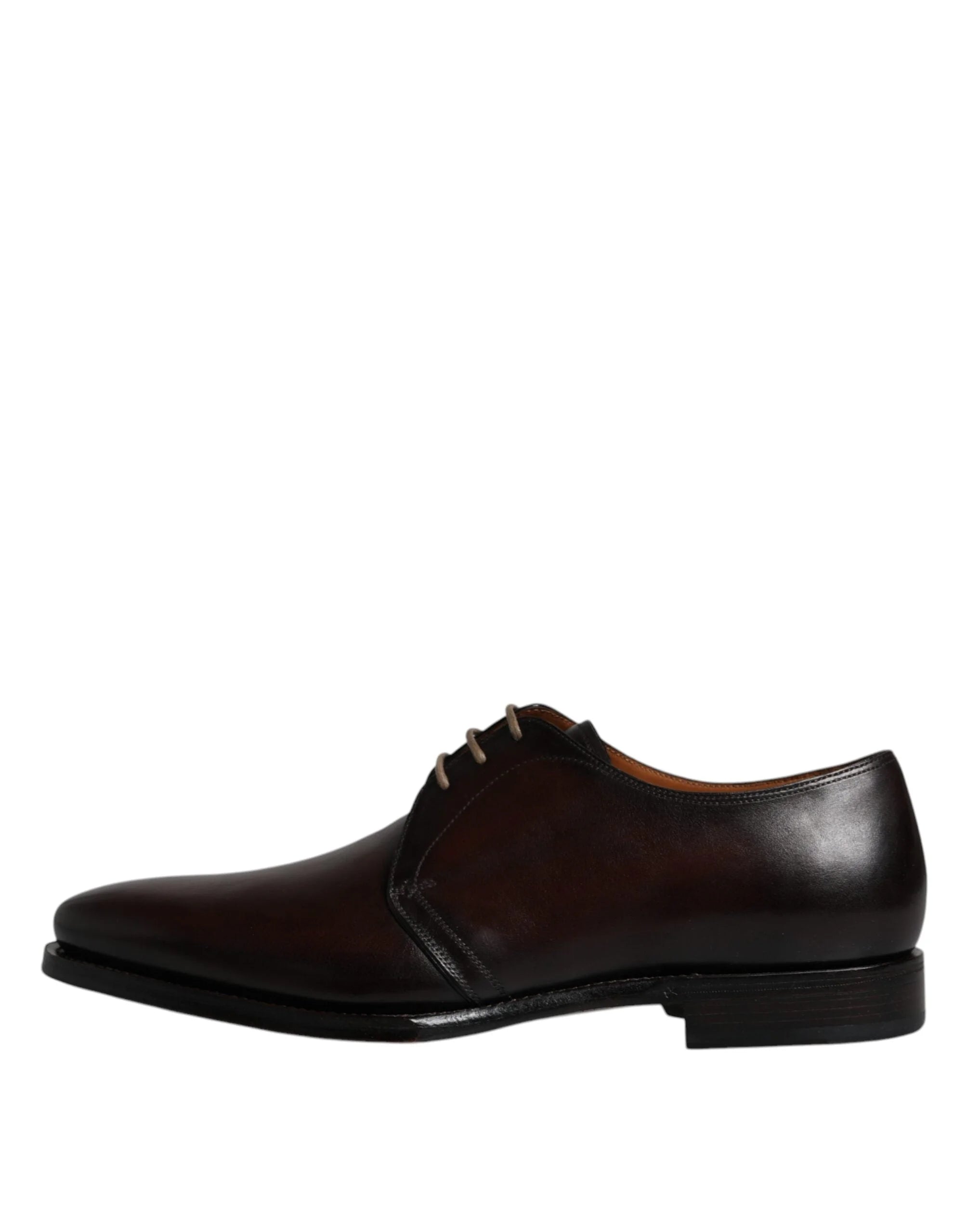 Dolce & Gabbana Black Leather Lace Up Men Derby Formal Shoes - EU44/US11 - Shoes