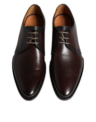 Dolce & Gabbana Black Leather Lace Up Men Derby Formal Shoes - EU44/US11 - Shoes