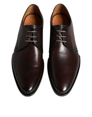 Dolce & Gabbana Black Leather Lace Up Men Derby Formal Shoes - EU44/US11