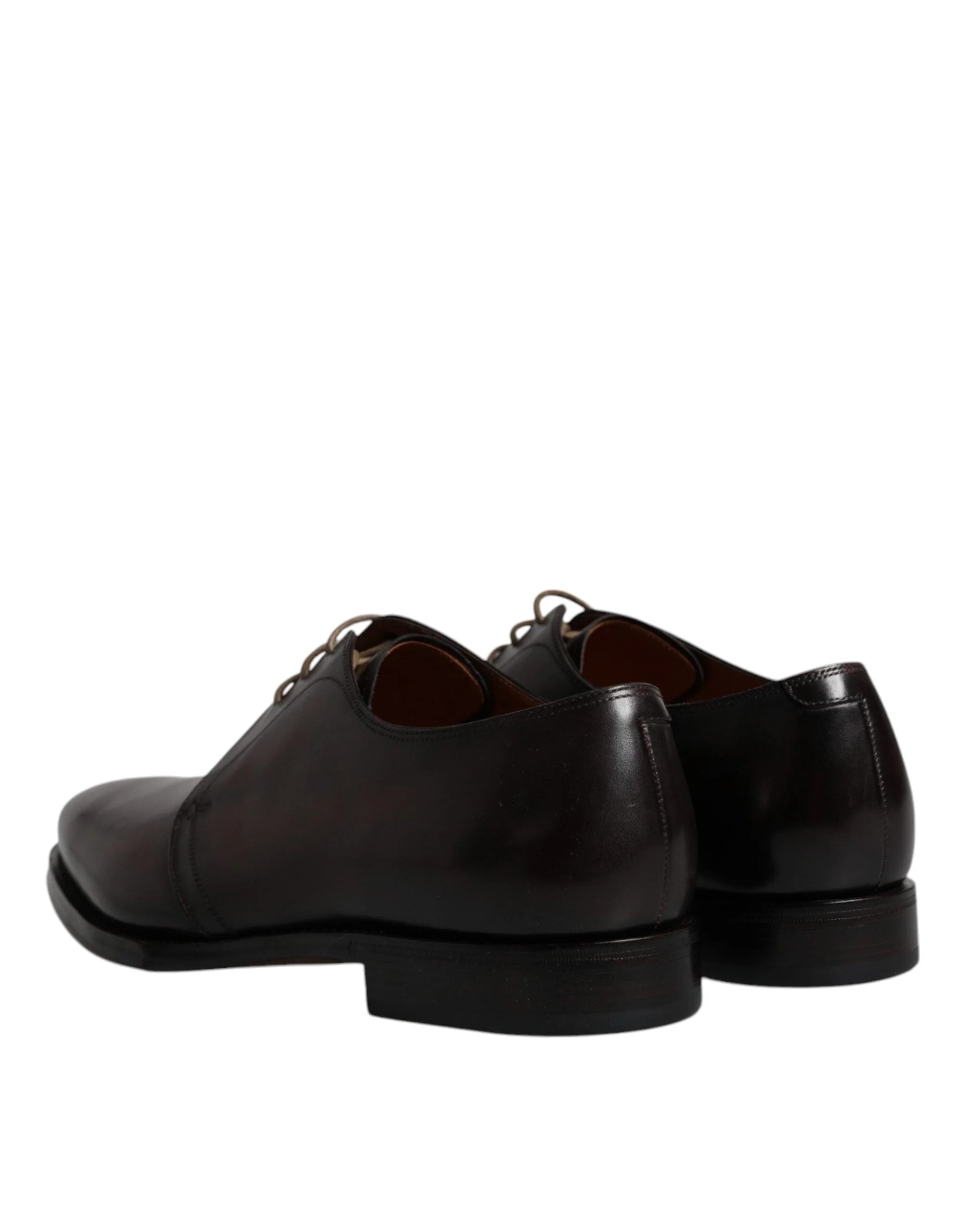 Dolce & Gabbana Black Leather Lace Up Men Derby Formal Shoes - EU44/US11 - Shoes