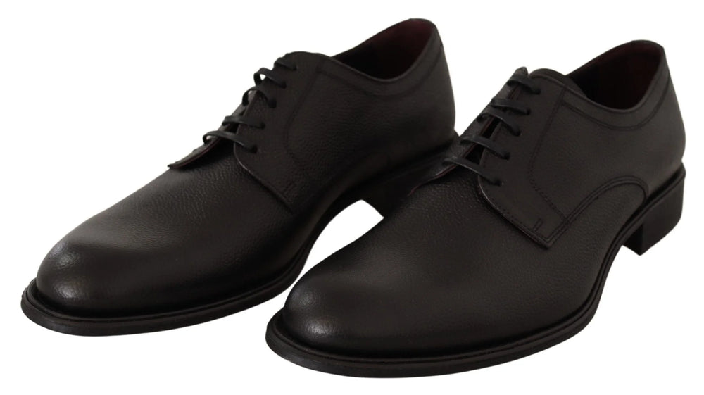 Dolce & Gabbana Black Leather Lace Up Mens Formal Derby Shoes - Shoes